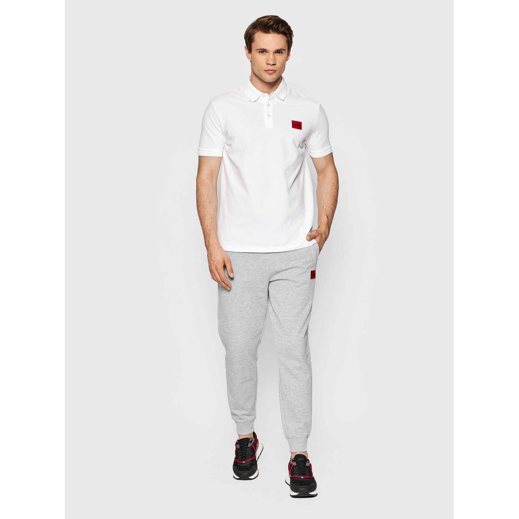 Hugo Tricou polo Dereso222 50466202 Alb Slim Fit - Pled.ro