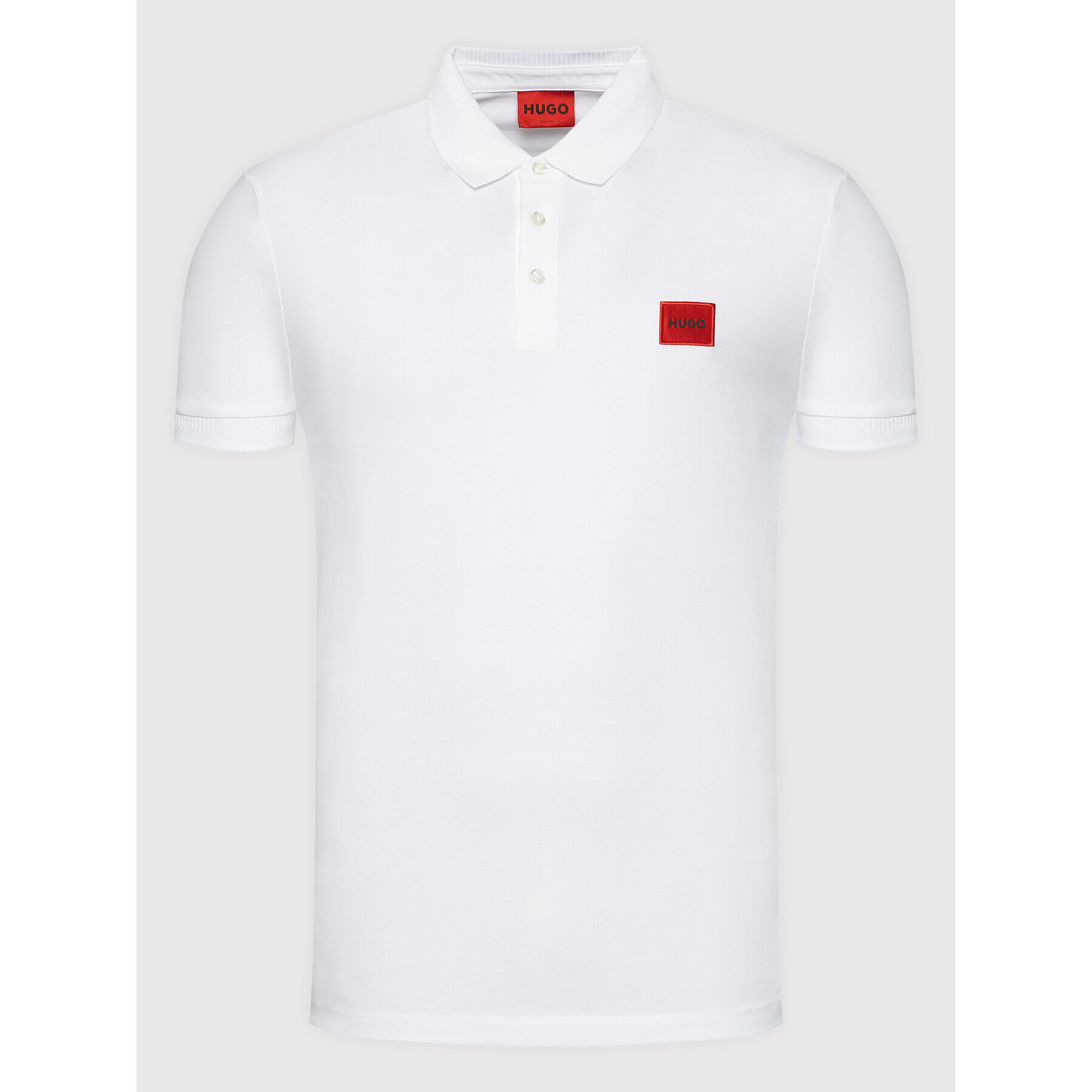 Hugo Tricou polo Dereso222 50466202 Alb Slim Fit - Pled.ro