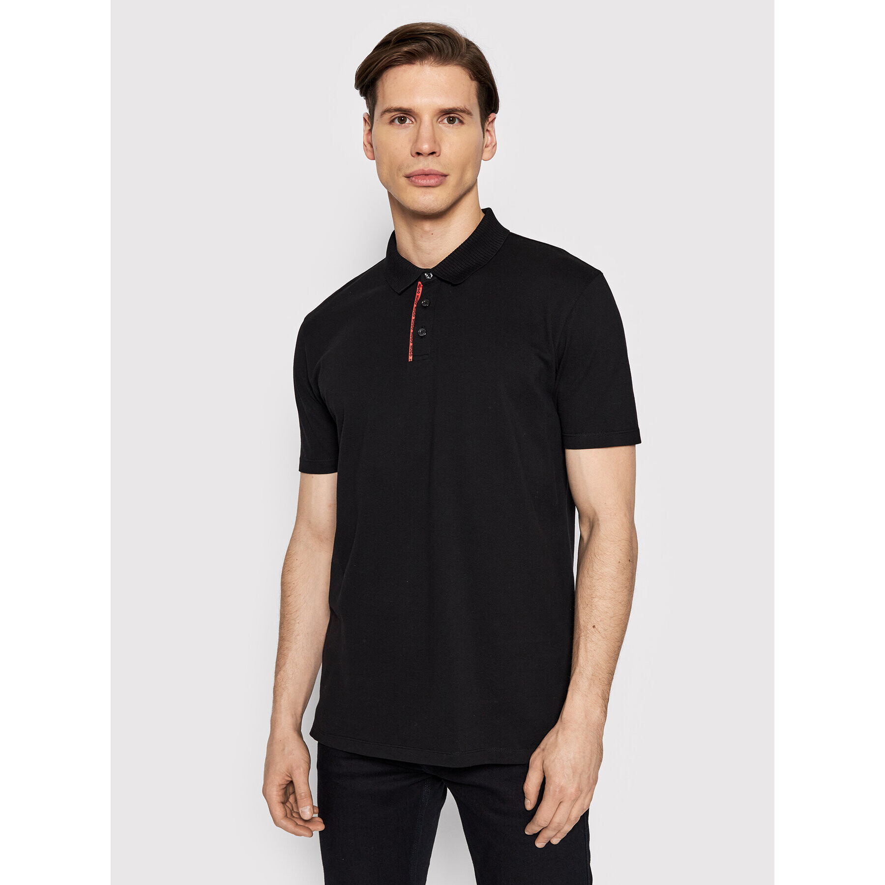 Hugo Tricou polo Dichelangelo 50465370 Negru Regular Fit - Pled.ro