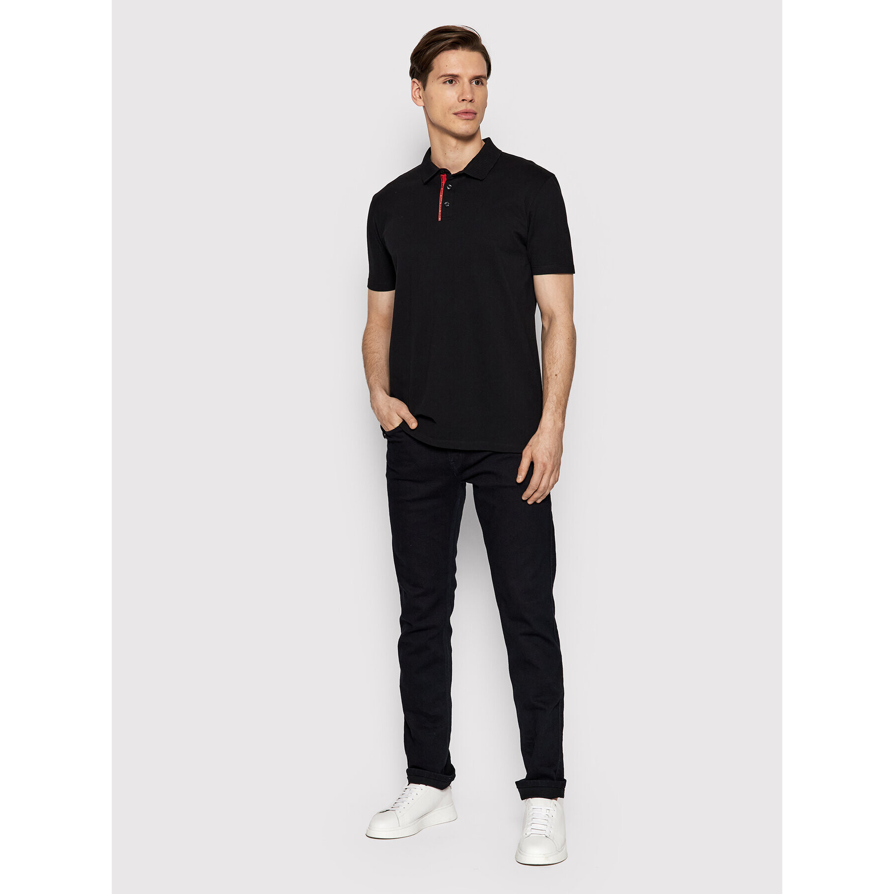 Hugo Tricou polo Dichelangelo 50465370 Negru Regular Fit - Pled.ro