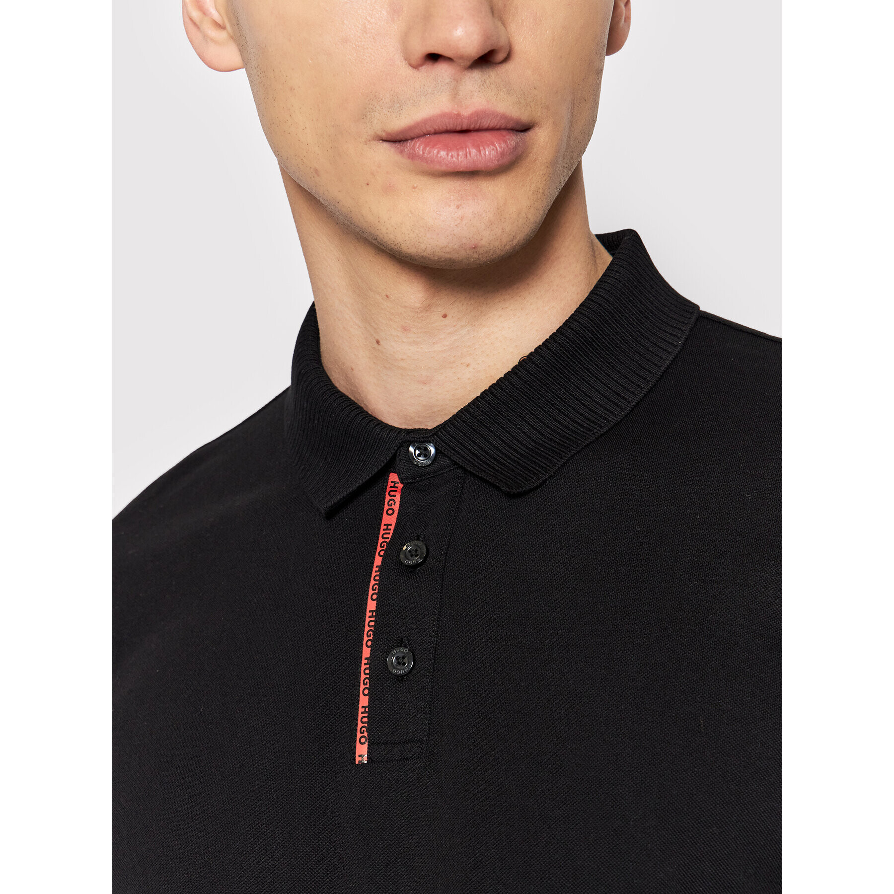 Hugo Tricou polo Dichelangelo 50465370 Negru Regular Fit - Pled.ro