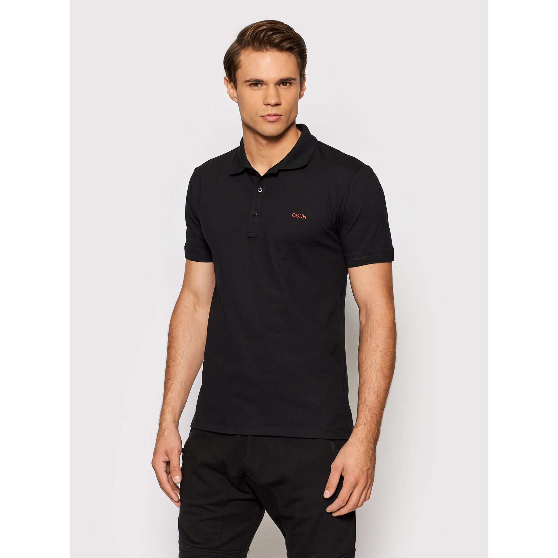 Hugo Tricou polo Dinos202 50425785 Negru Slim Fit - Pled.ro