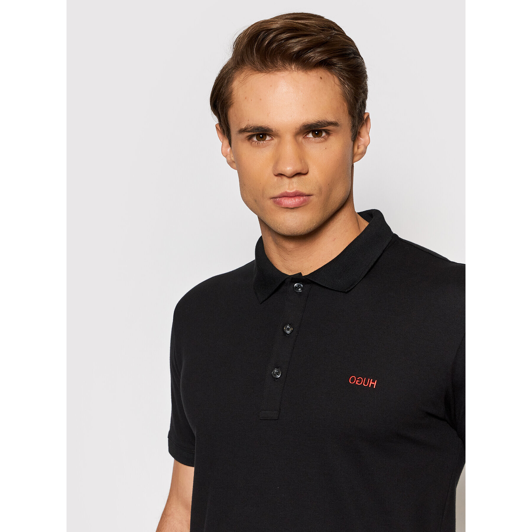 Hugo Tricou polo Dinos202 50425785 Negru Slim Fit - Pled.ro