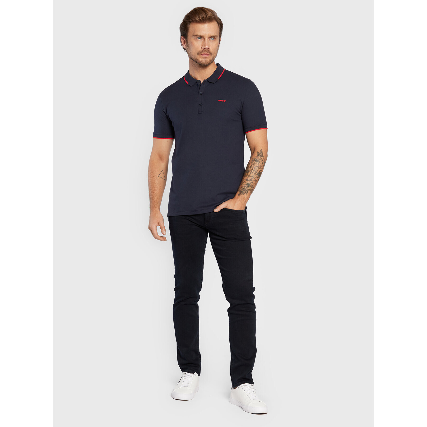 Hugo Tricou polo Dinoso222 50467344 Bleumarin Slim Fit - Pled.ro