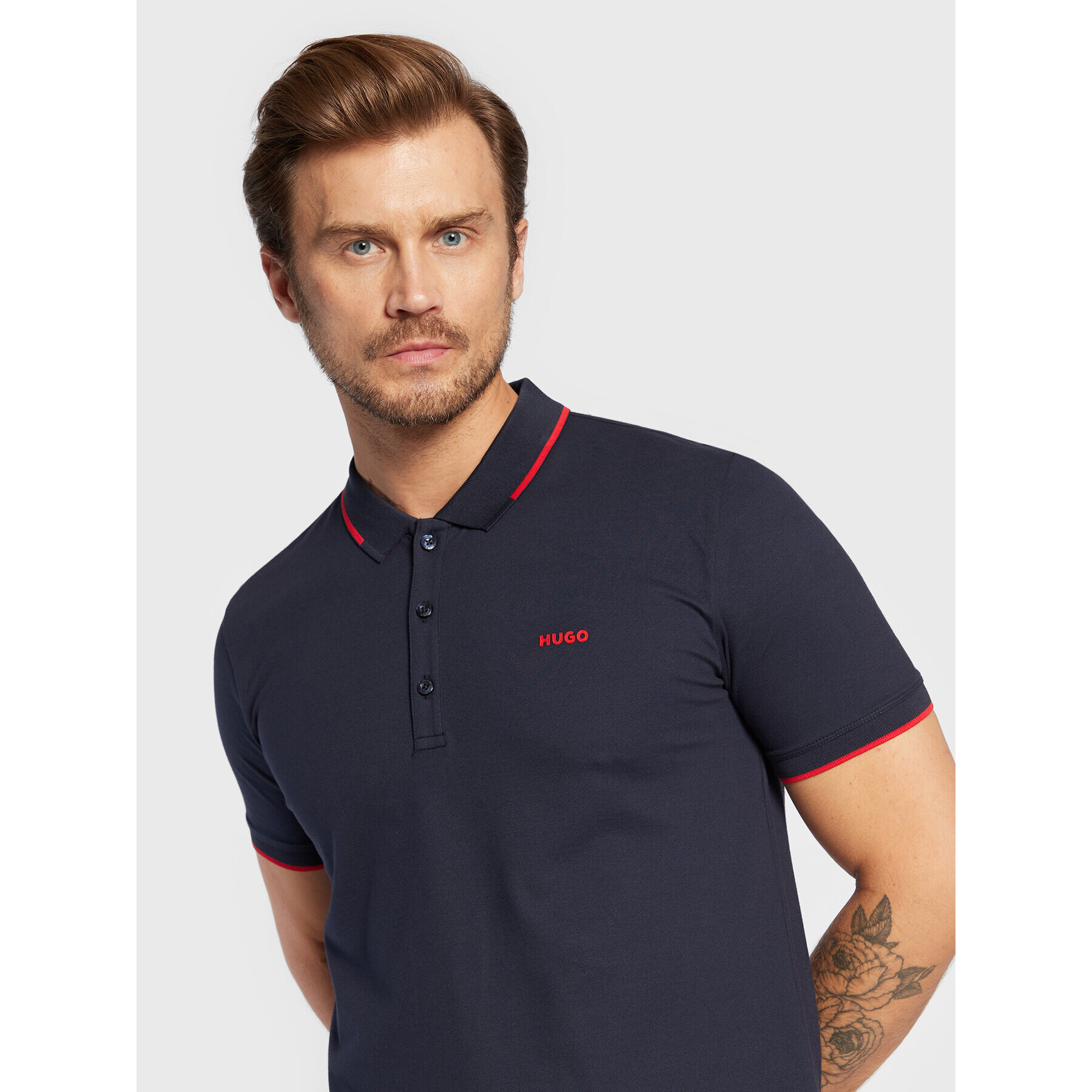 Hugo Tricou polo Dinoso222 50467344 Bleumarin Slim Fit - Pled.ro