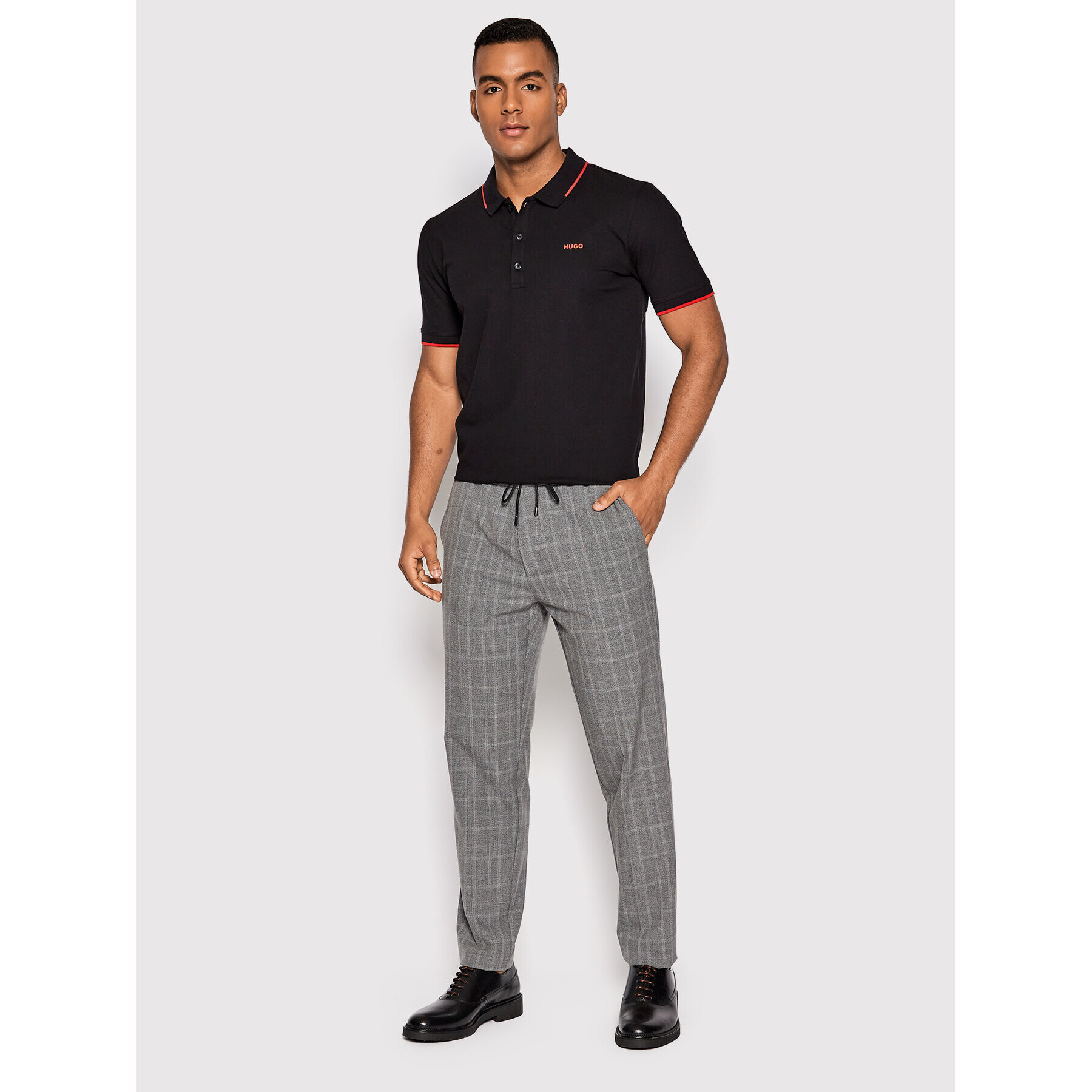 Hugo Tricou polo Dinoso222 50467344 Negru Slim Fit - Pled.ro