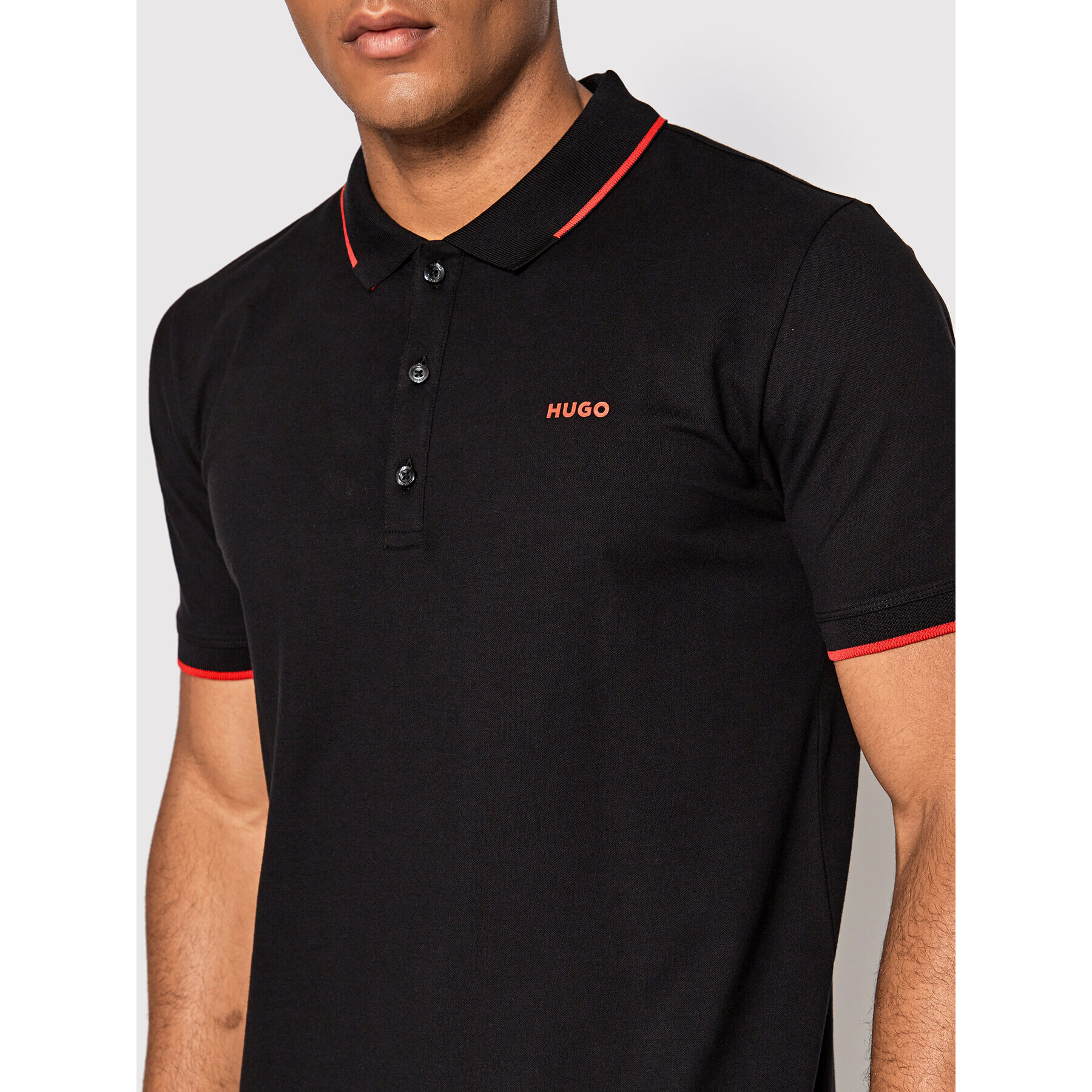 Hugo Tricou polo Dinoso222 50467344 Negru Slim Fit - Pled.ro