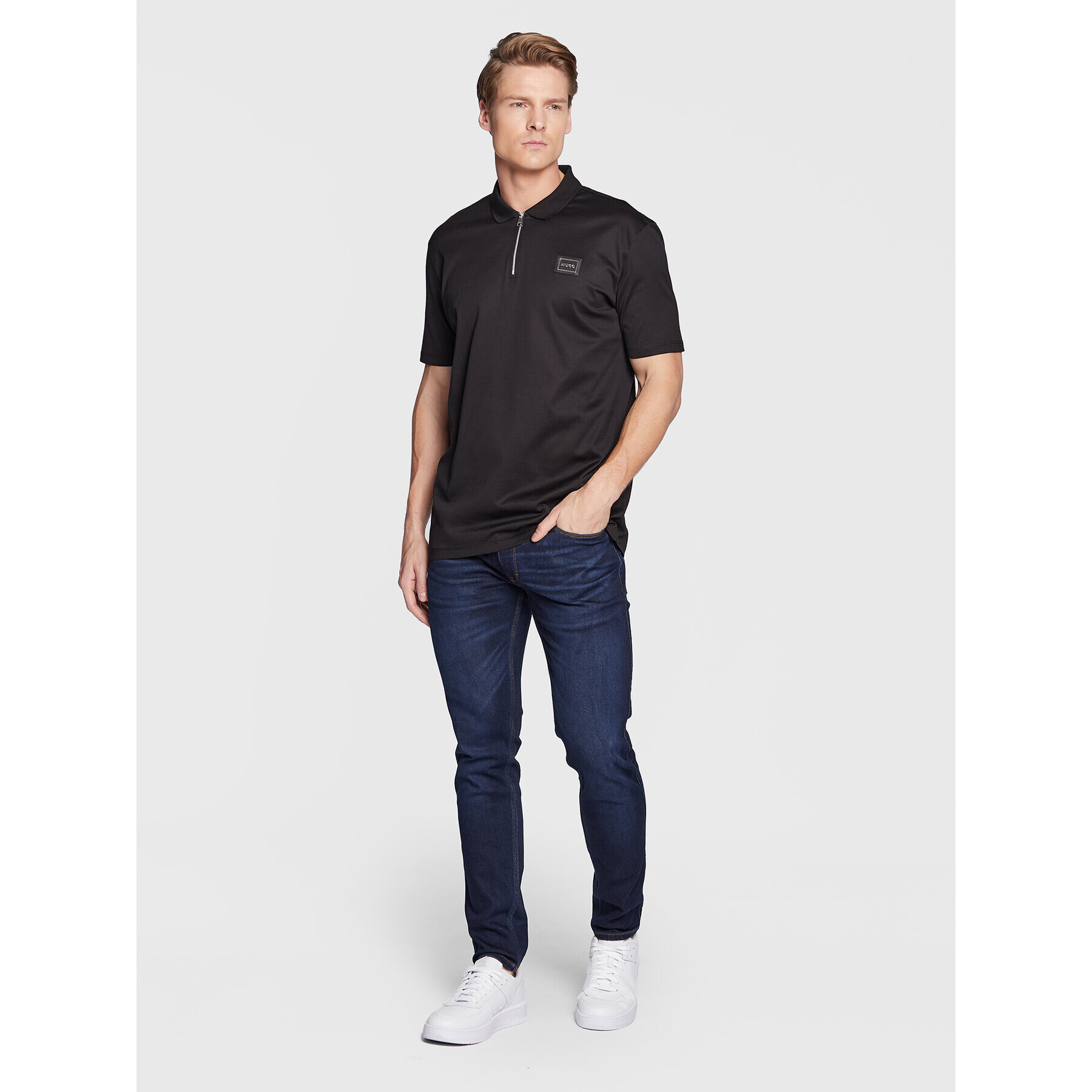 Hugo Tricou polo Domelo 50475482 Negru Regular Fit - Pled.ro