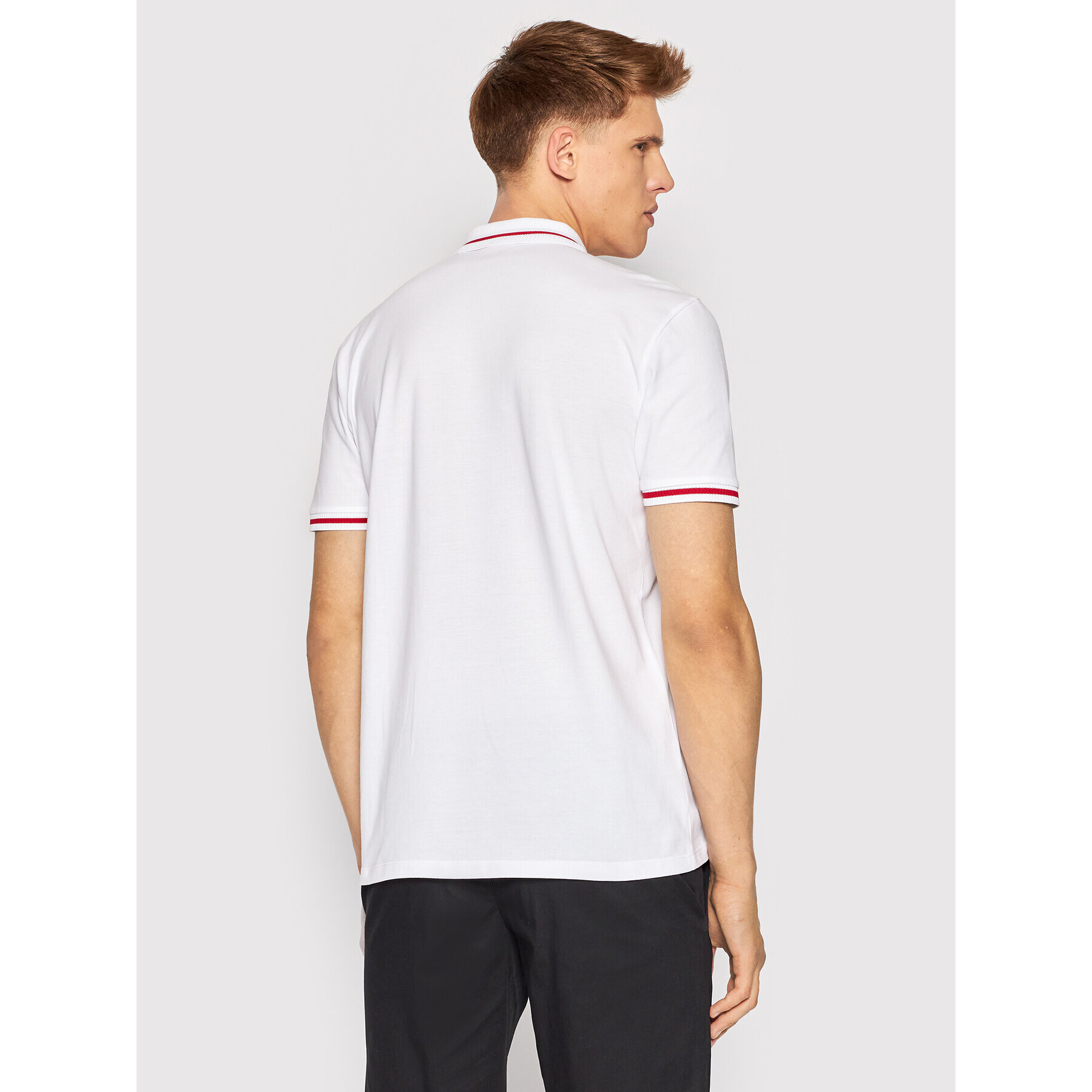 Hugo Tricou polo Dostner 50471665 Alb Regular Fit - Pled.ro