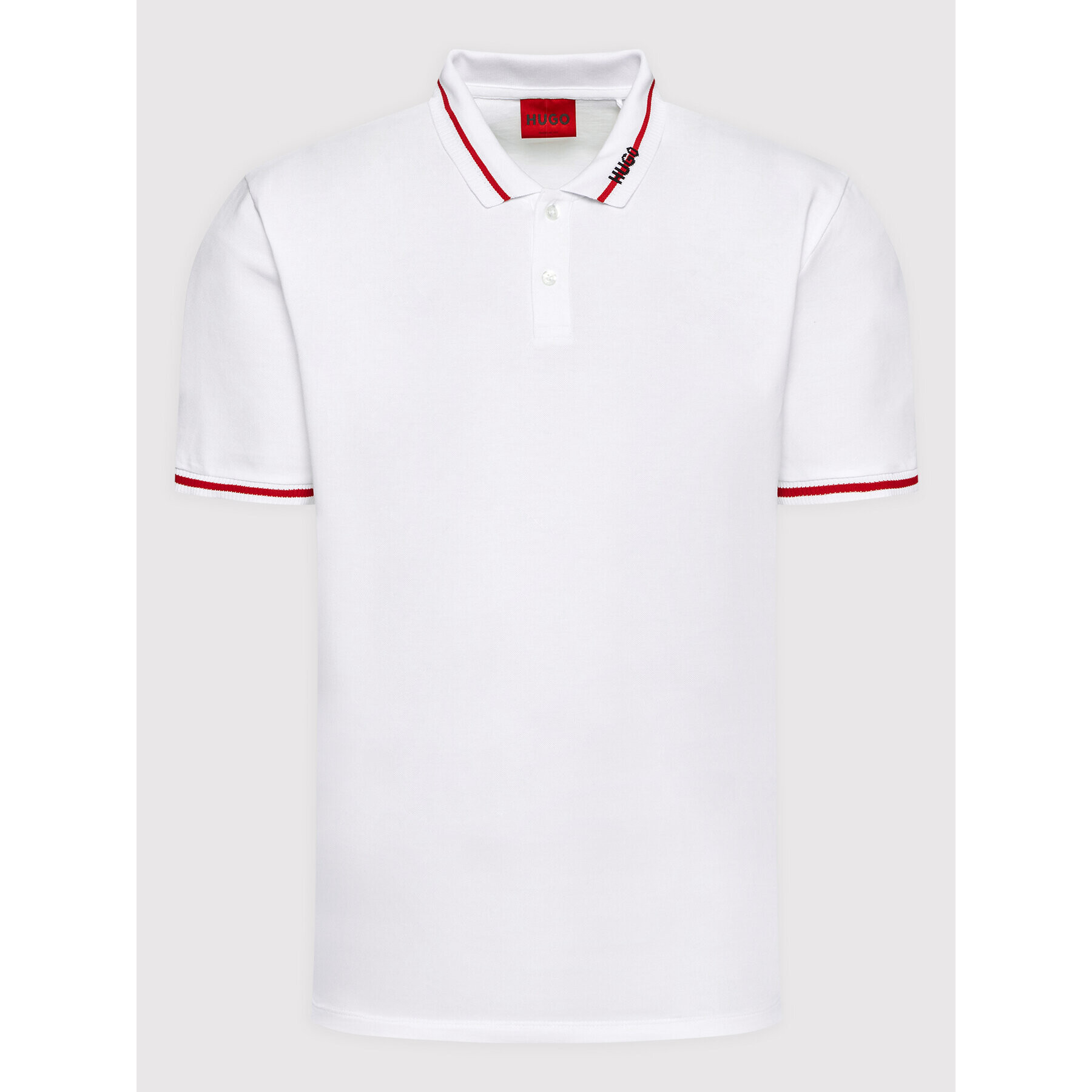 Hugo Tricou polo Dostner 50471665 Alb Regular Fit - Pled.ro