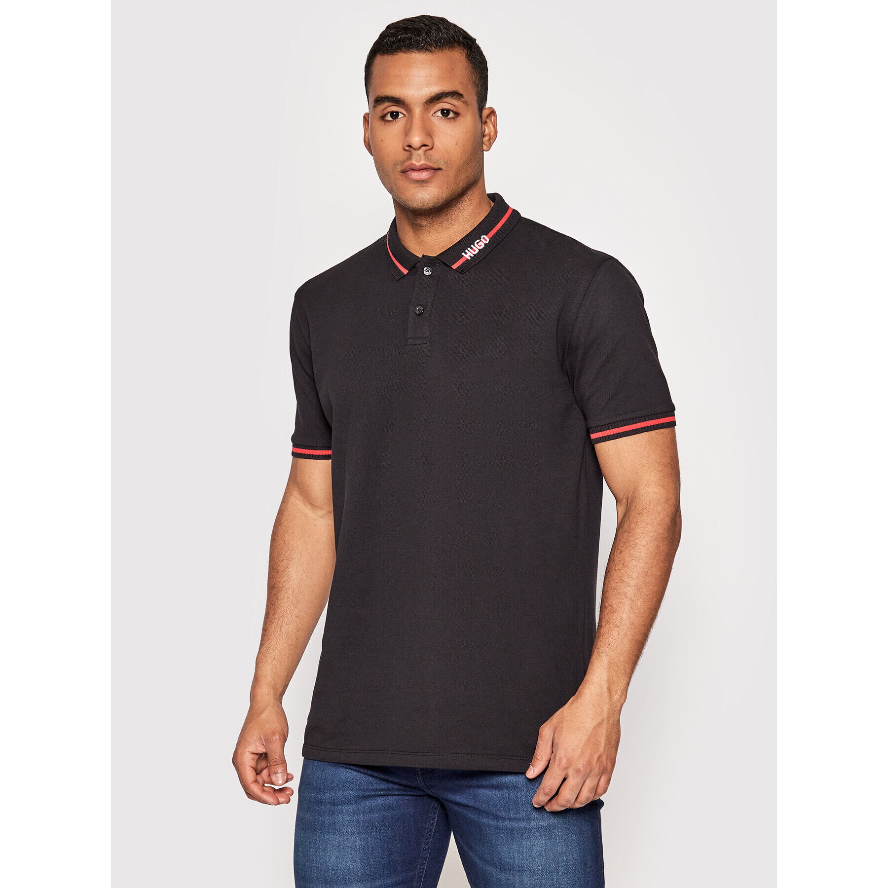 Hugo Tricou polo Dostner 50471665 Negru Regular Fit - Pled.ro