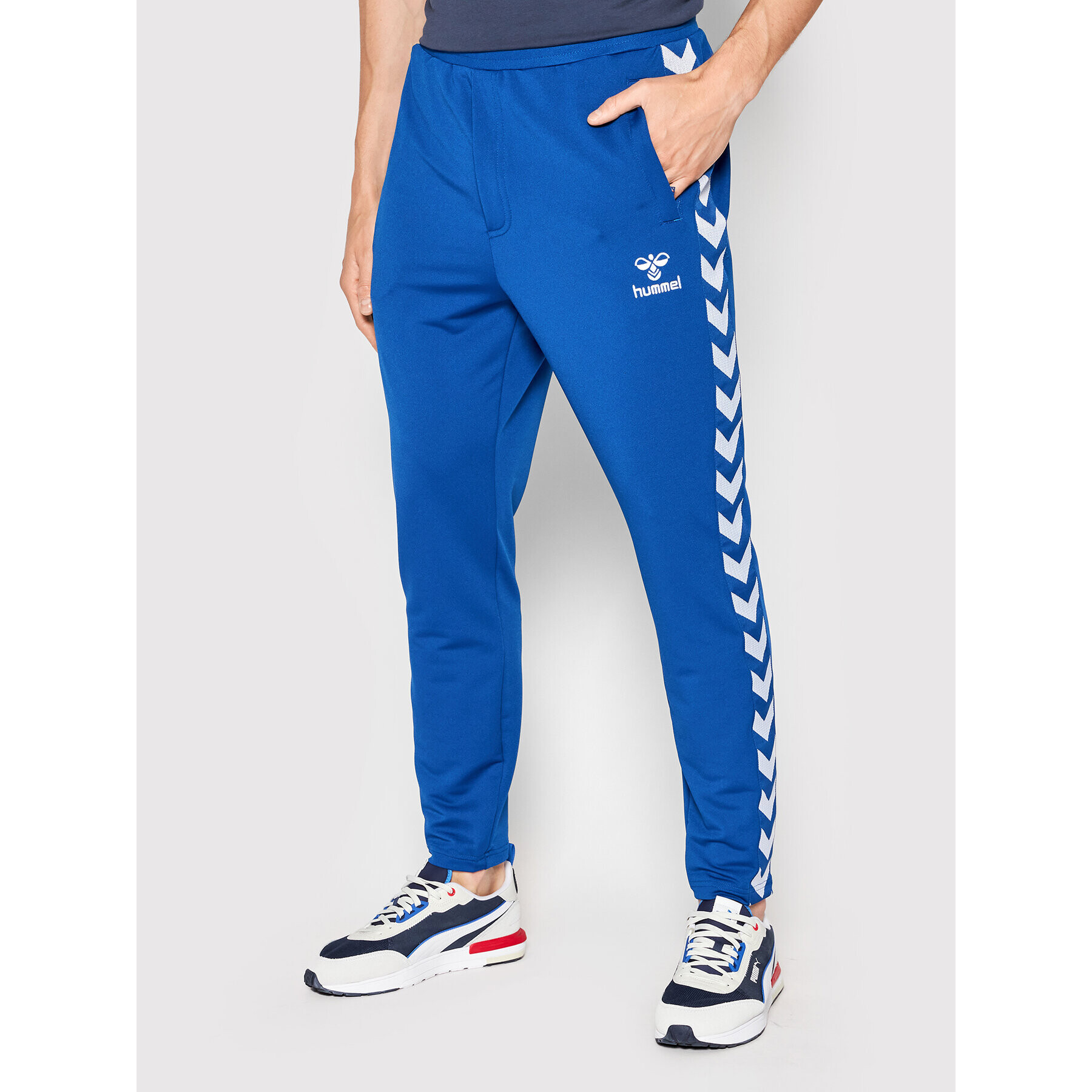 Hummel Pantaloni trening Nathan 2.0 211114 Albastru Regular Fit - Pled.ro