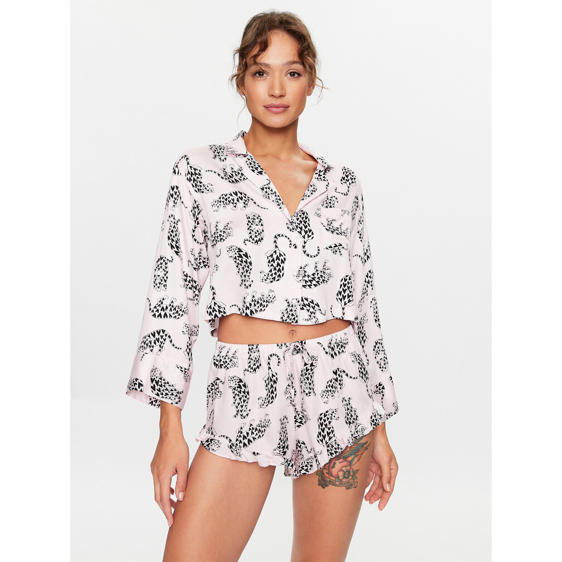 Hunkemöller Cămașă pijama 203159 Roz Comfortable Fit - Pled.ro