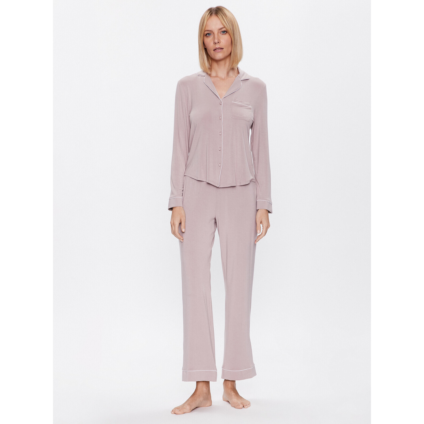 Hunkemöller Cămașă pijama Jacket 201741 Roz Regular Fit - Pled.ro