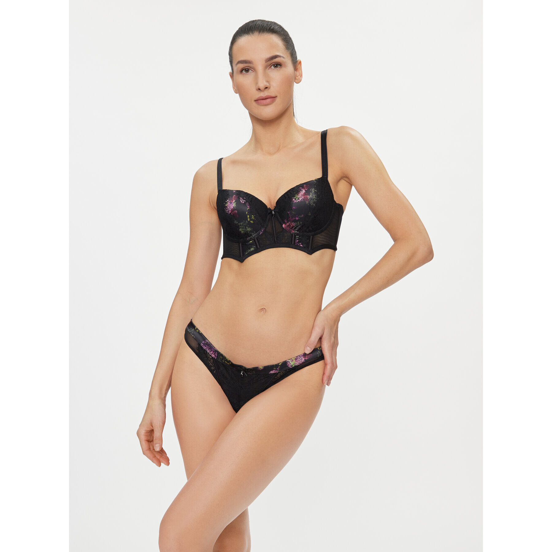 Hunkemöller Chilot tanga Amelie String R 203519 Negru - Pled.ro