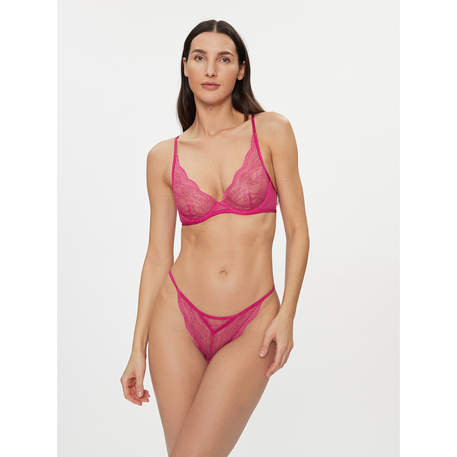 Hunkemöller Chilot tanga Isabelle Hl Sparkle String Tr 203591 Roz - Pled.ro