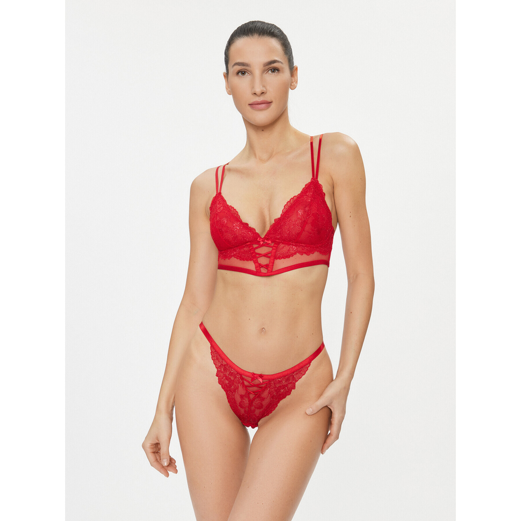 Hunkemöller Chilot tanga Simone Hl Tanga String 203656 Roșu - Pled.ro