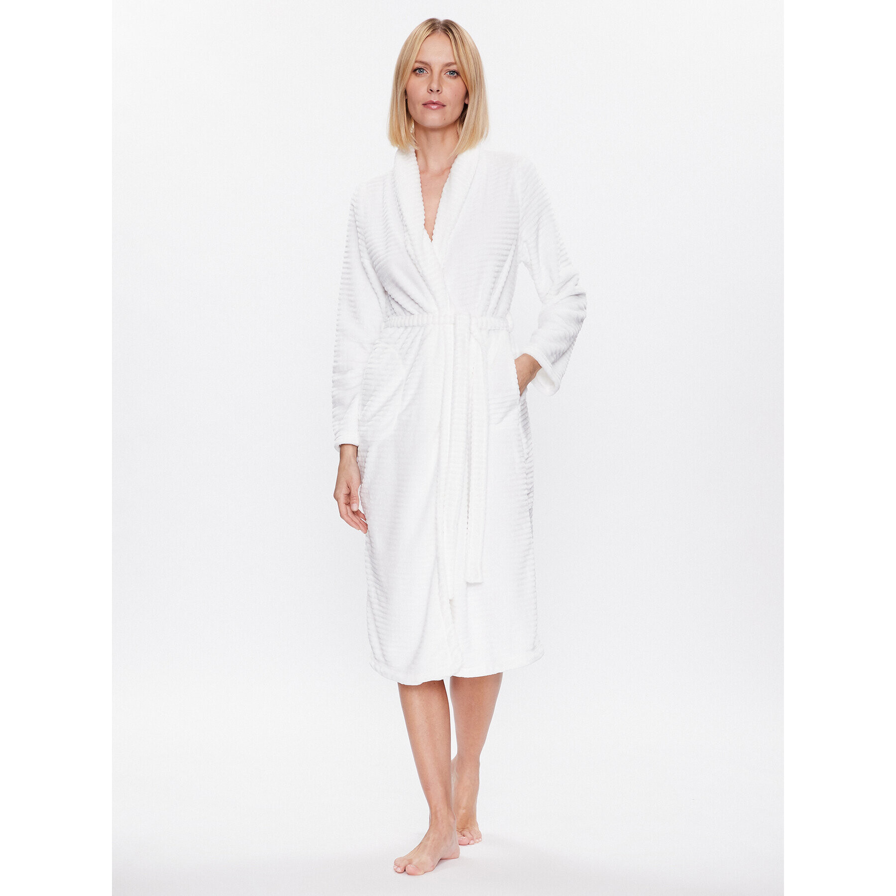 Hunkemöller Halat Robe Long 169369 Alb - Pled.ro