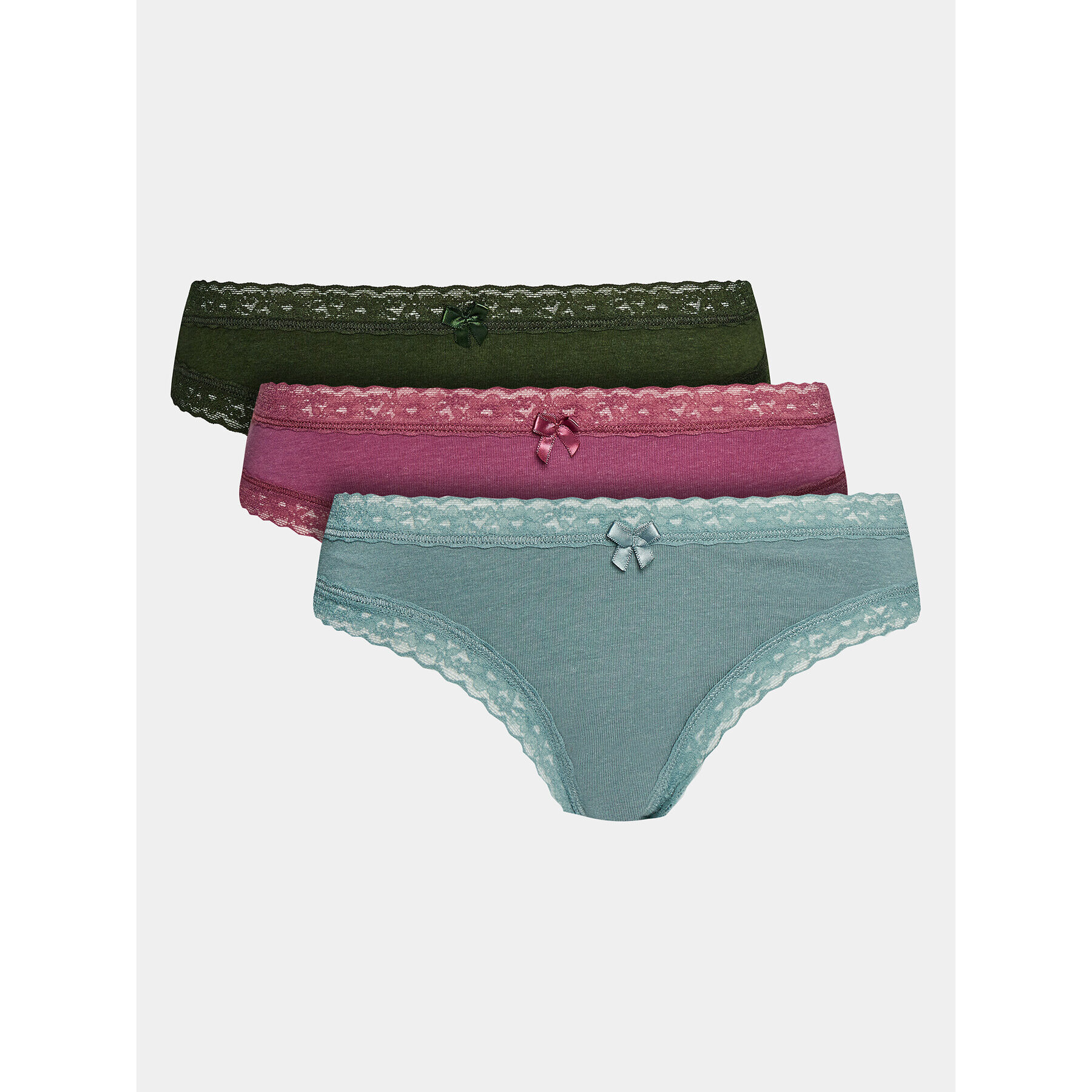 Hunkemöller Set 3 perechi de chiloți brazilieni 202826 Verde - Pled.ro