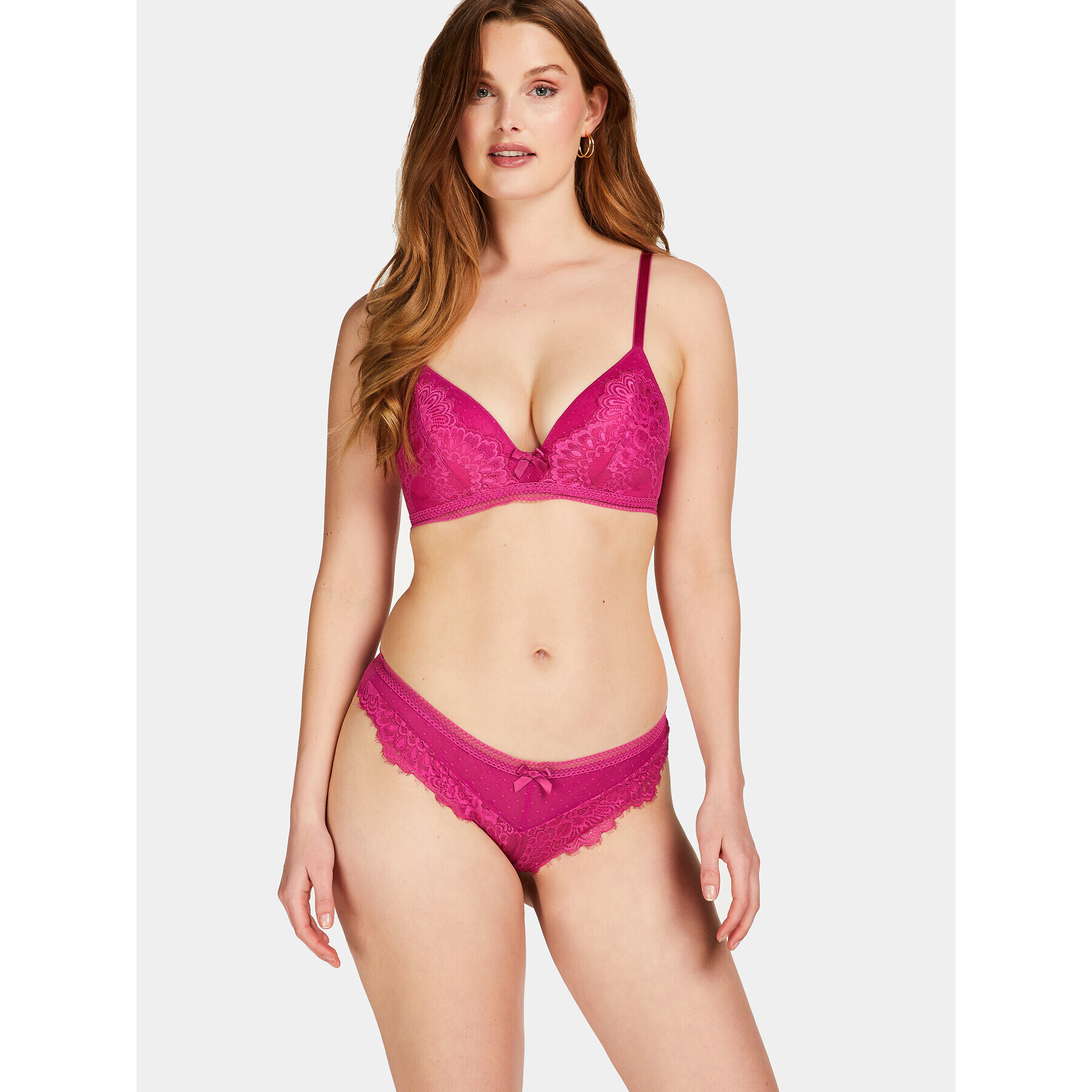 Hunkemöller Sutien fără armătură Bessie Non Wired Low D Pu 202655 Roz - Pled.ro