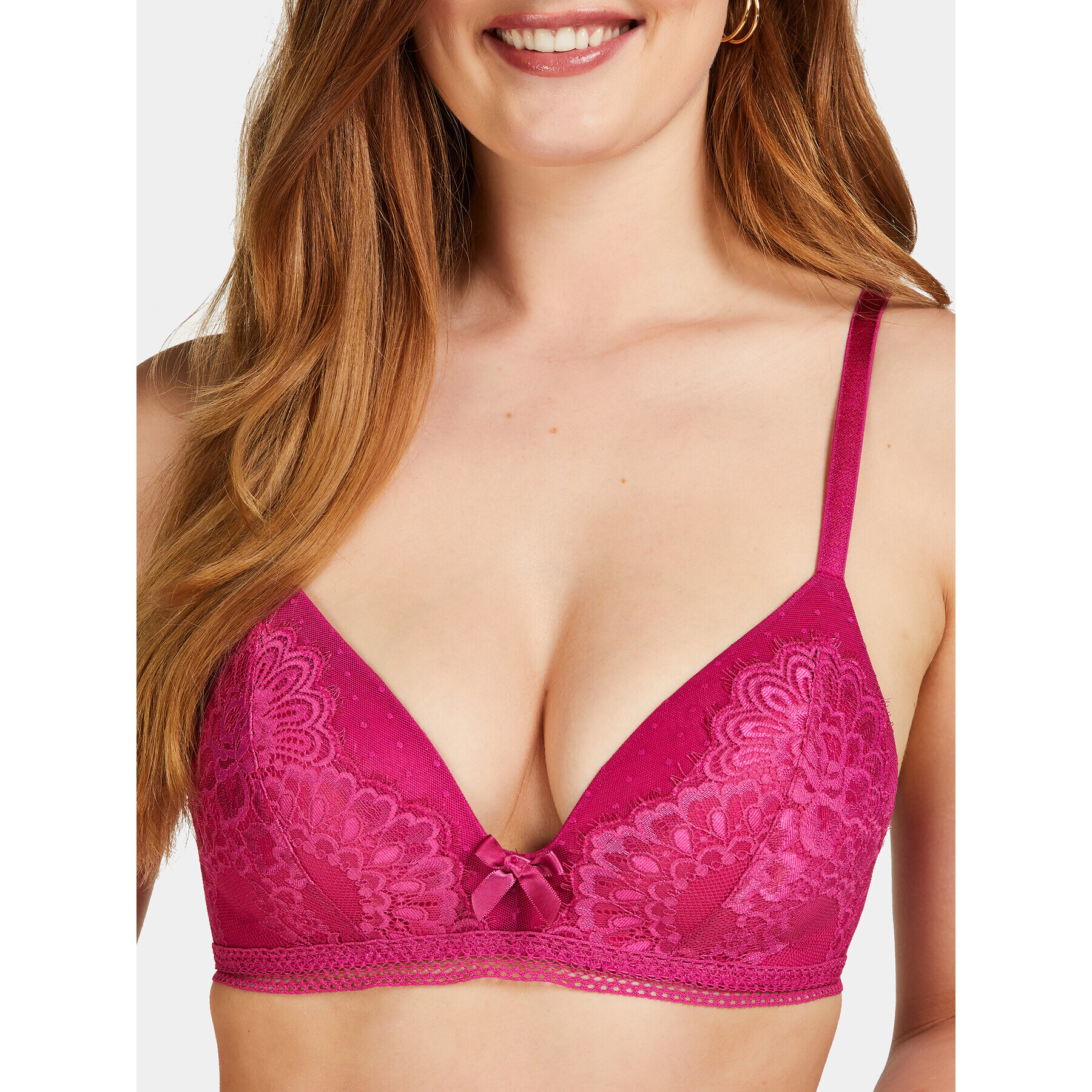 Hunkemöller Sutien fără armătură Bessie Non Wired Low D Pu 202655 Roz - Pled.ro