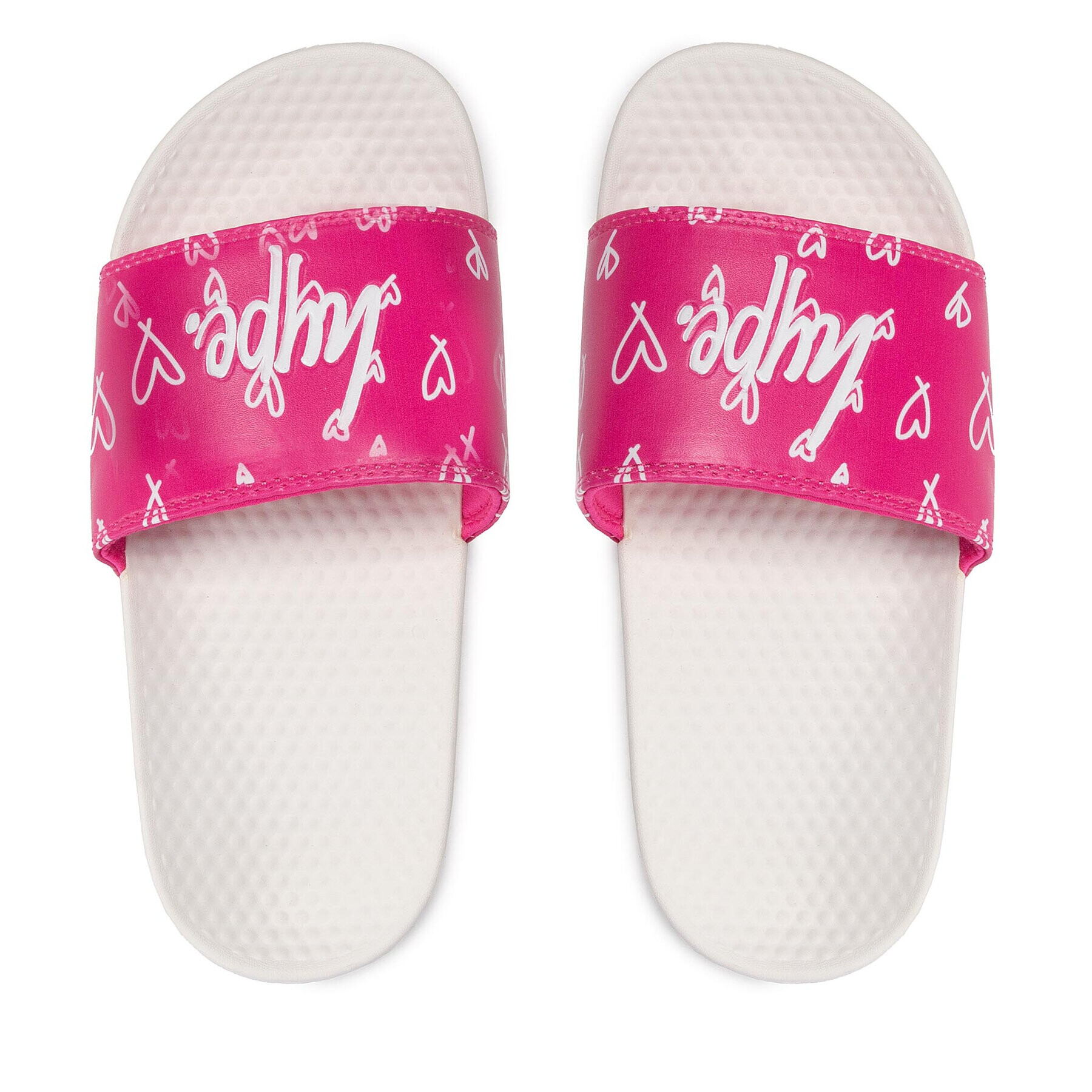 HYPE Șlapi Hearts Script Sliders ZVLR-715 Roz - Pled.ro