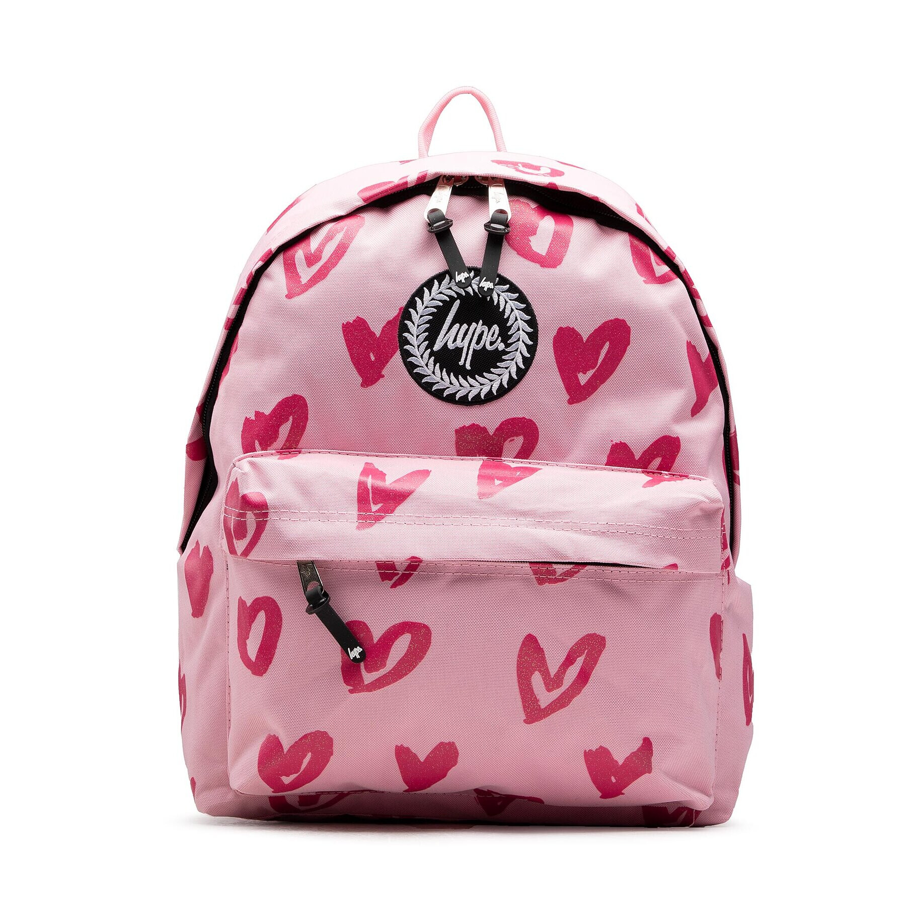 HYPE Rucsac Pink Glitter Scribble Heart Crest Backpack YVLR-667 Roz - Pled.ro