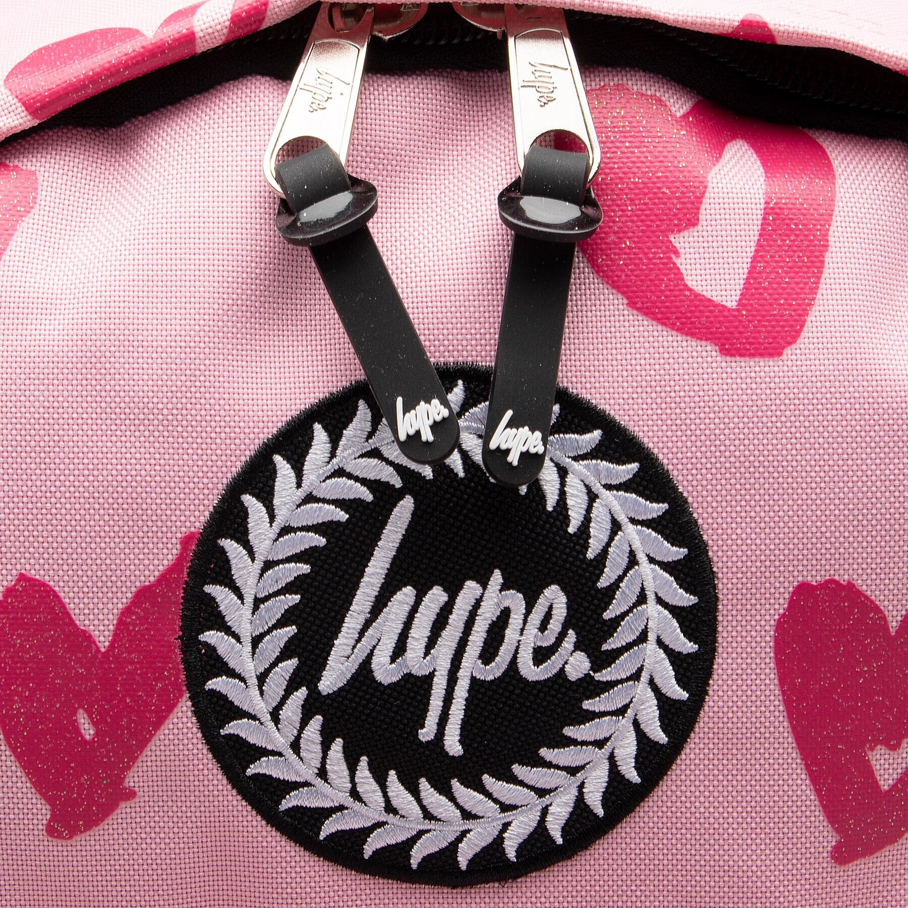 HYPE Rucsac Pink Glitter Scribble Heart Crest Backpack YVLR-667 Roz - Pled.ro