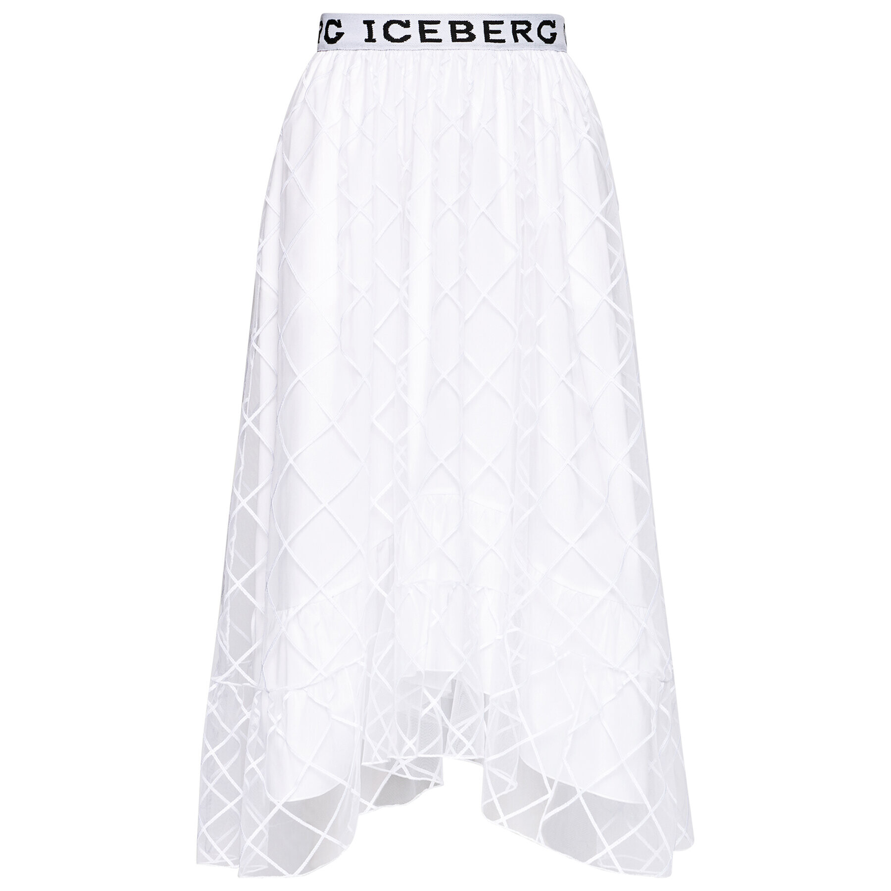 Iceberg Fustă midi 21EI2P0C0414857 Alb Regular Fit - Pled.ro