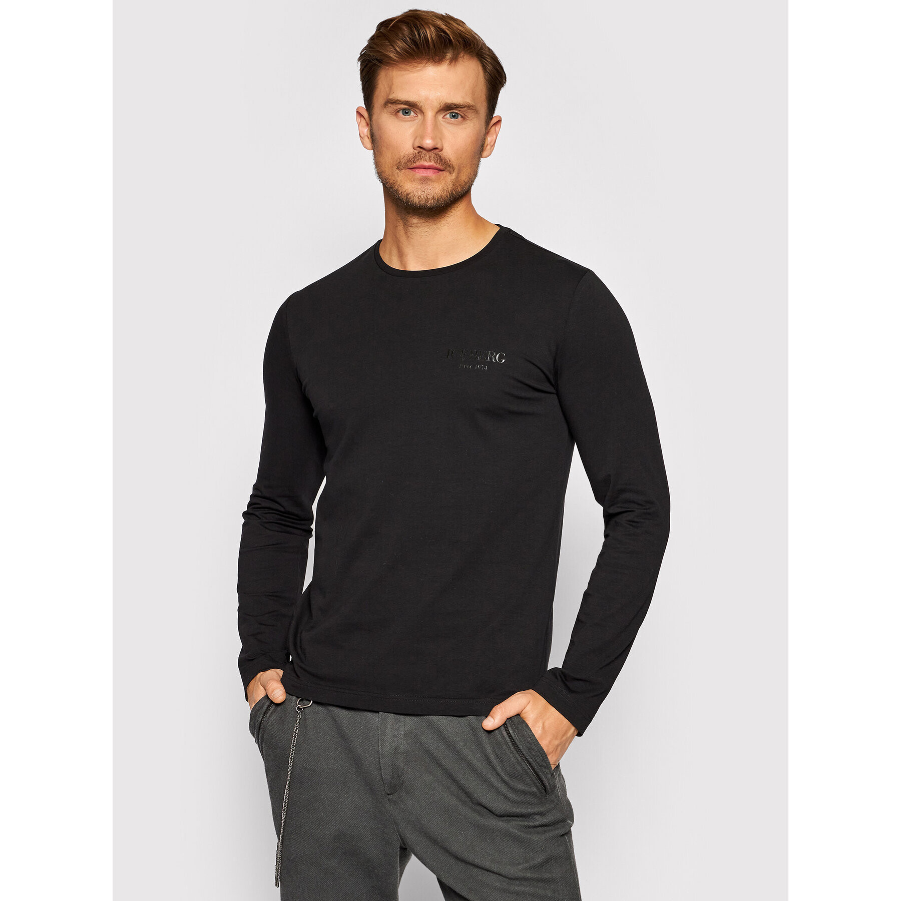 Iceberg Longsleeve 21II1P0F0416309 Negru Regular Fit - Pled.ro