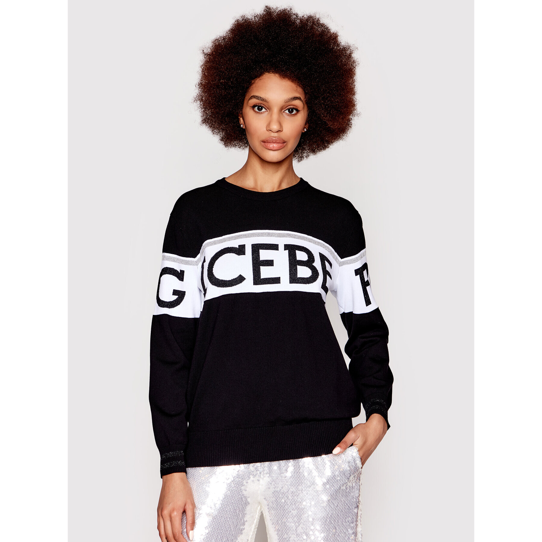 Iceberg Pulover 22EI2P0A0077296 Negru Relaxed Fit - Pled.ro