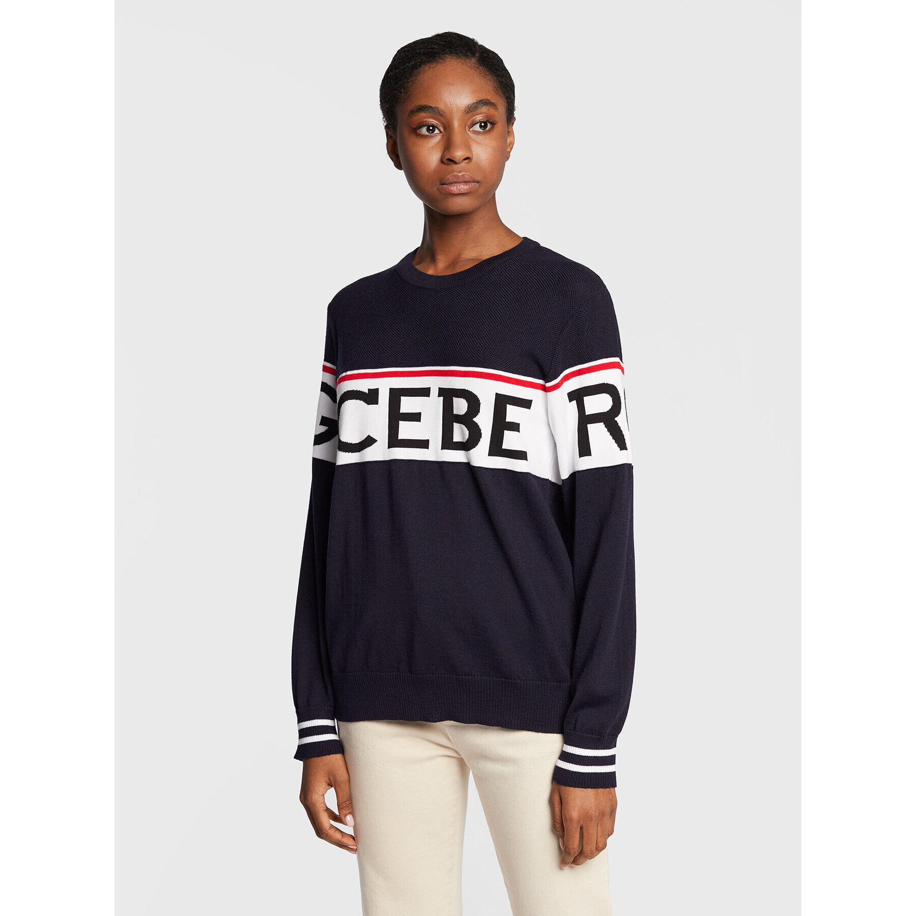 Iceberg Pulover 22II2P0A0017010 Bleumarin Relaxed Fit - Pled.ro