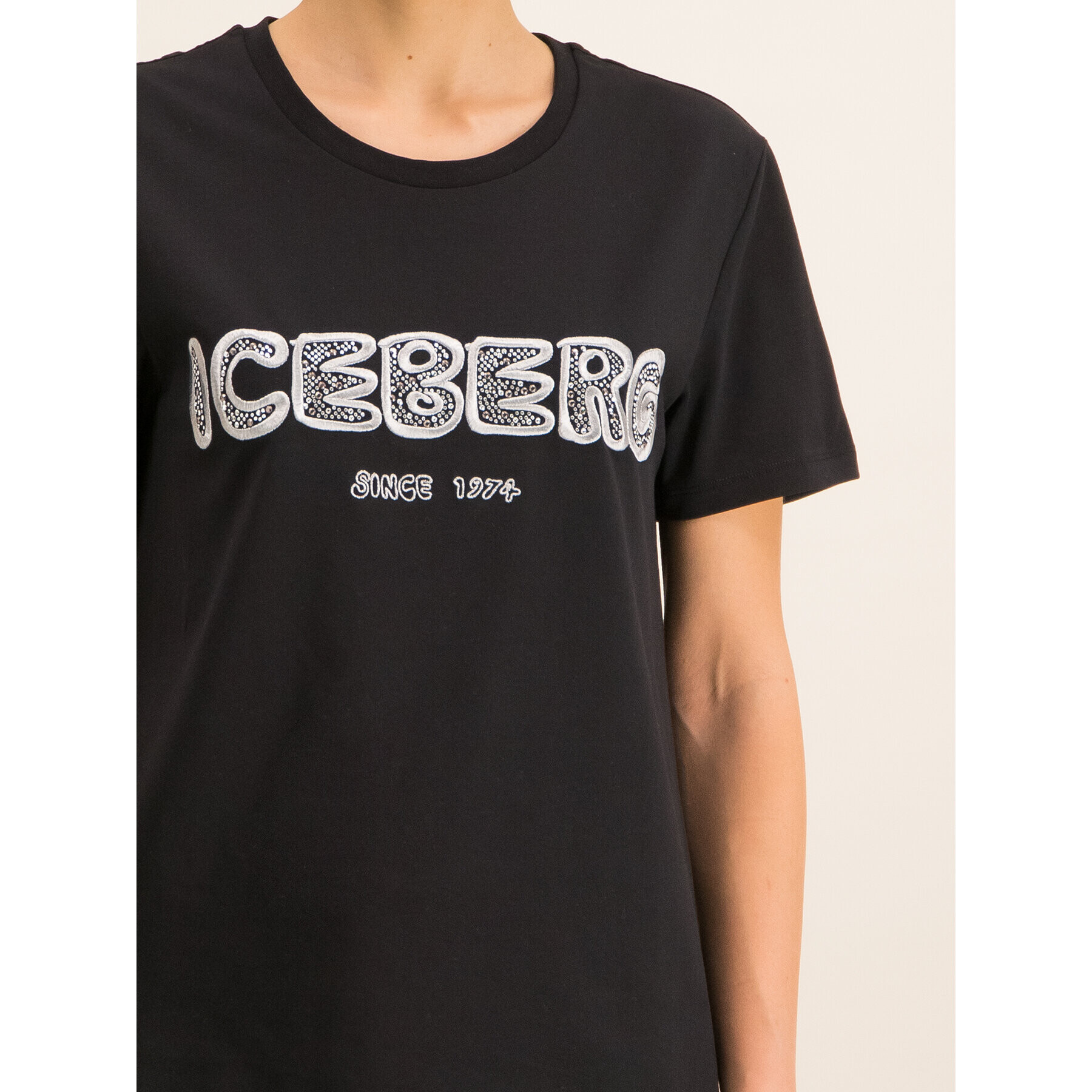 Iceberg Tricou 20EI2P0F0926309 Negru Regular Fit - Pled.ro