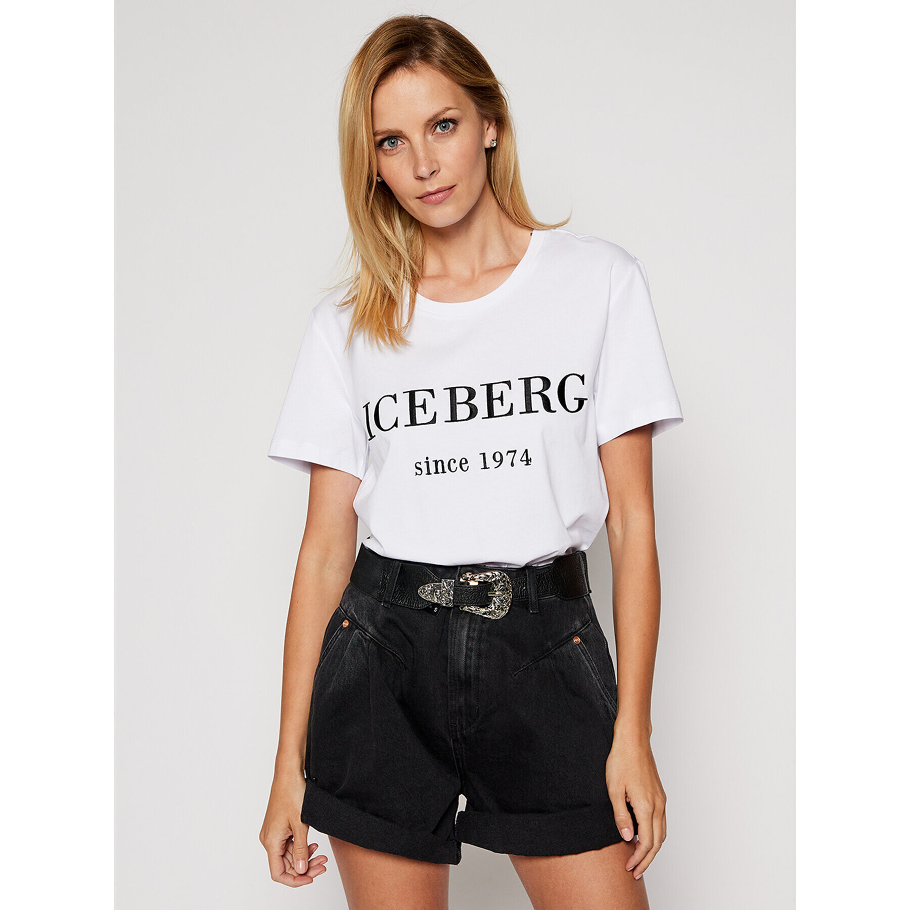 Iceberg Tricou 20II2P0F09A6301 Alb Regular Fit - Pled.ro