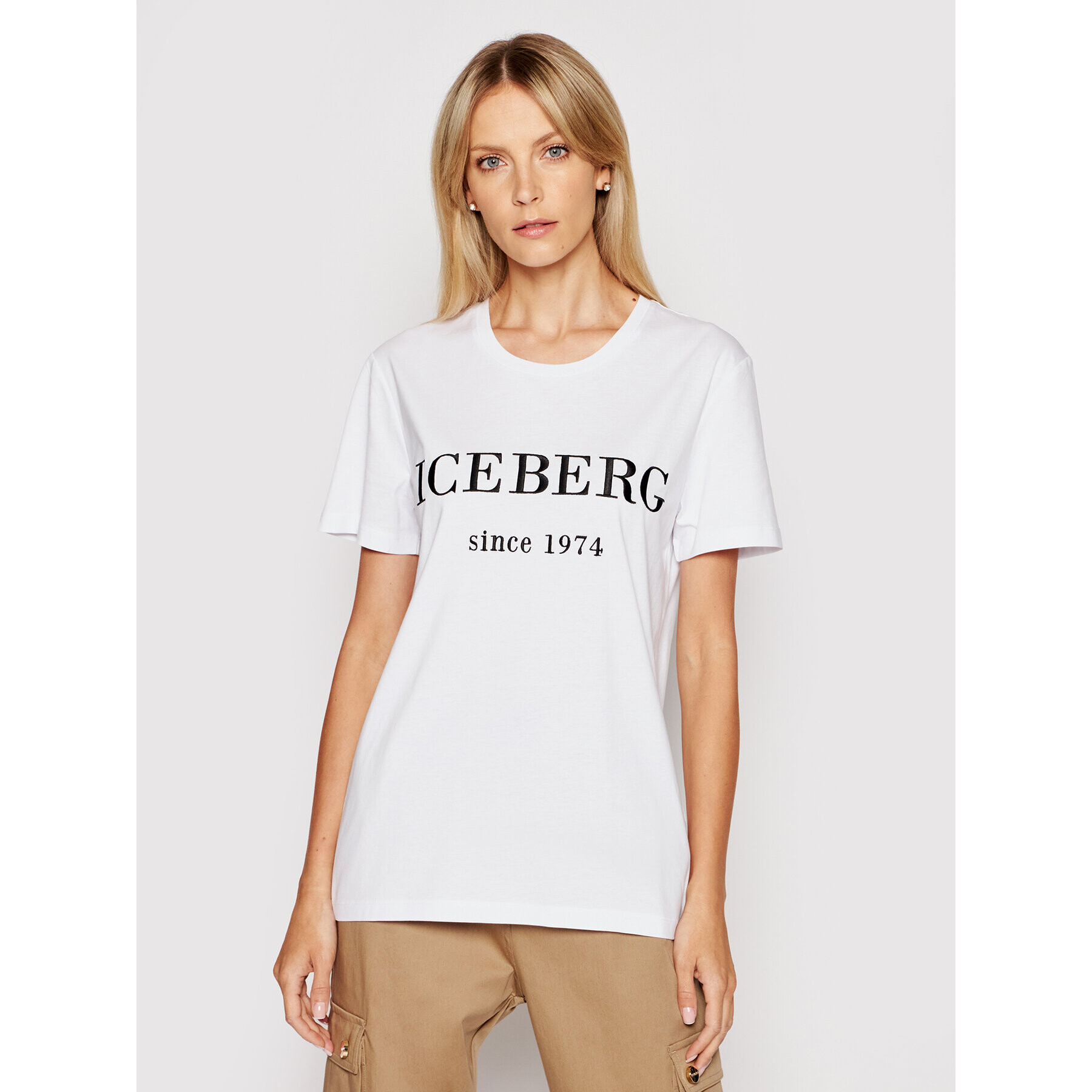 Iceberg Tricou 21EI2P0F09A6301 Alb Regular Fit - Pled.ro