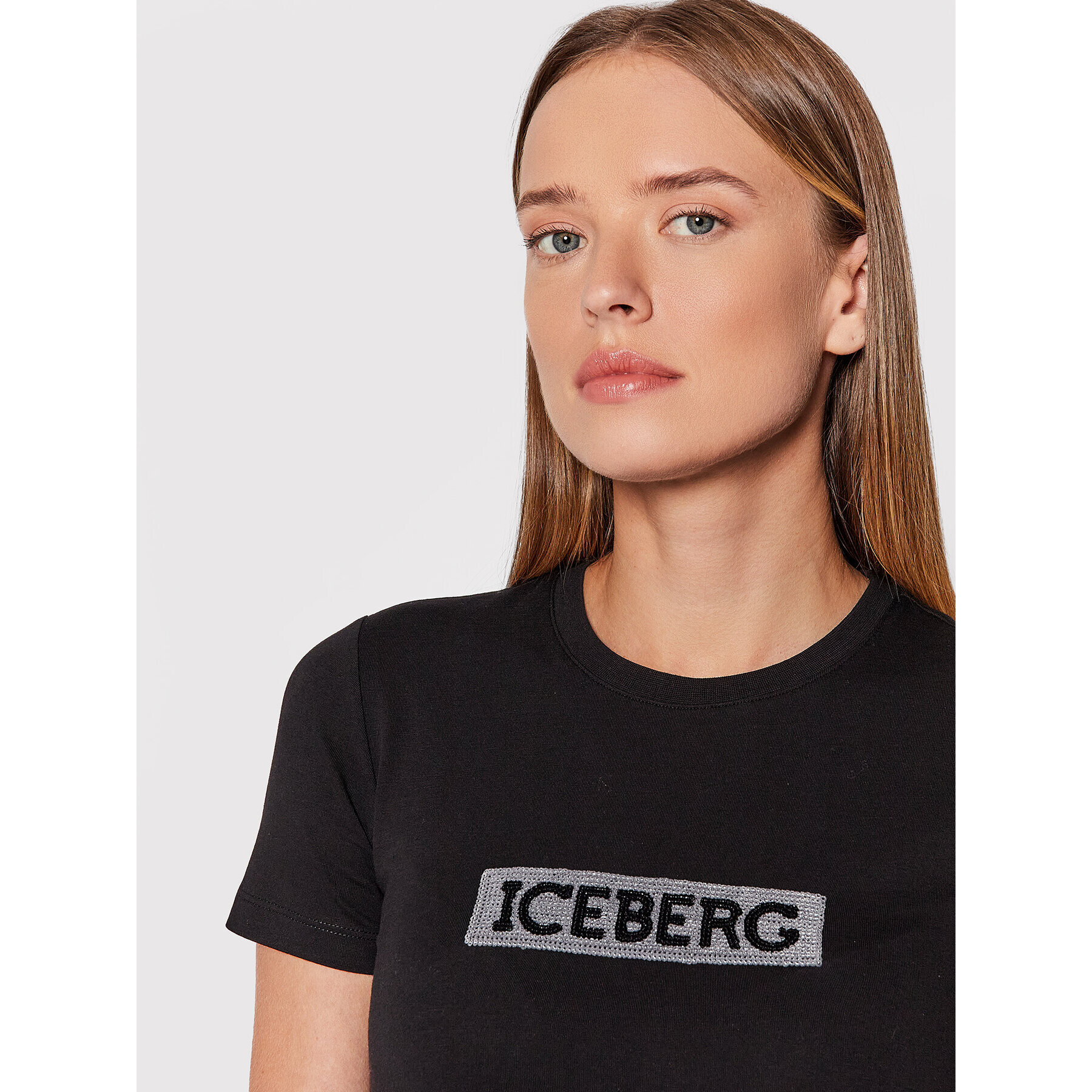 Iceberg Tricou 21II2P0F0716309 Negru Regular Fit - Pled.ro