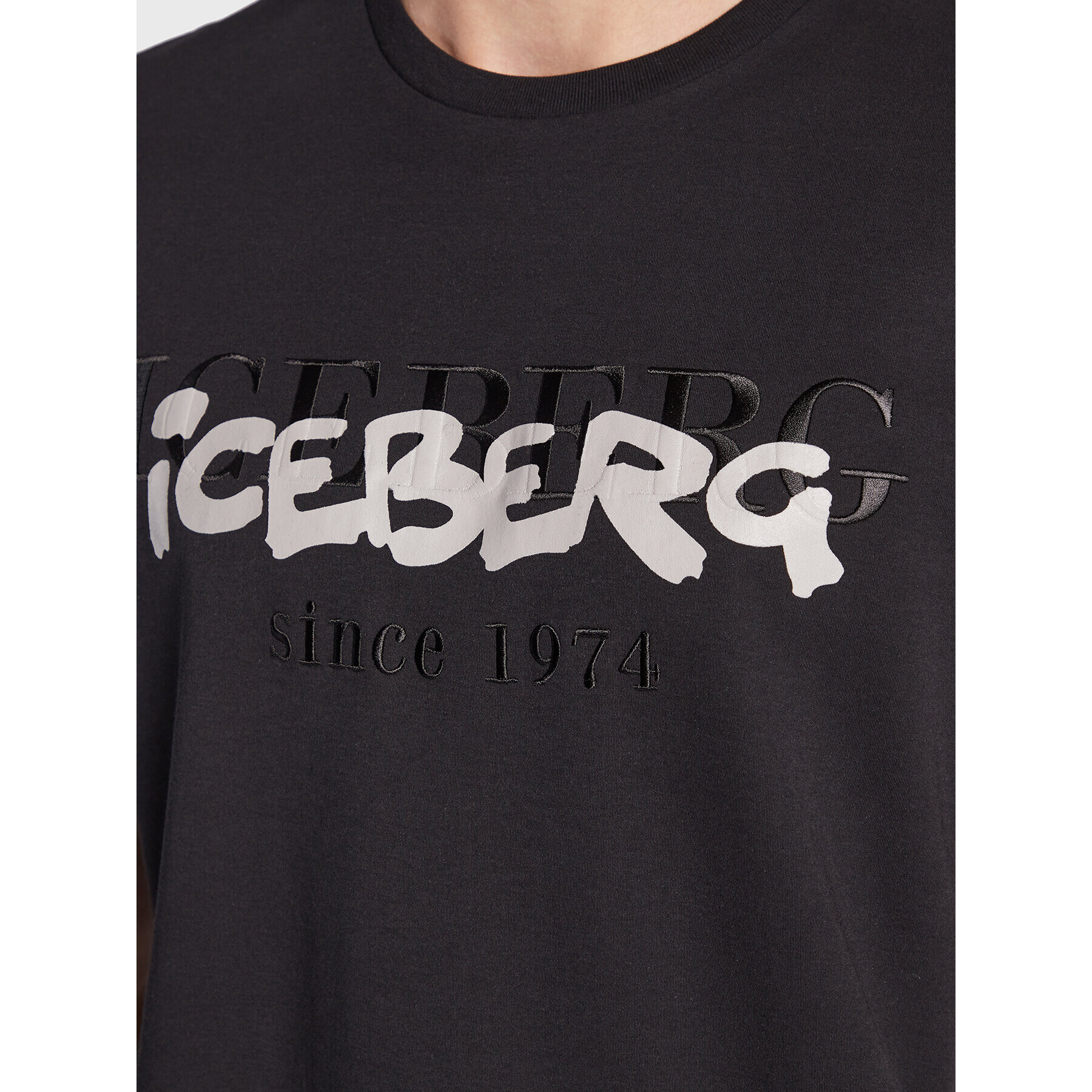 Iceberg Tricou 23EI1P0F0276307 Negru Regular Fit - Pled.ro