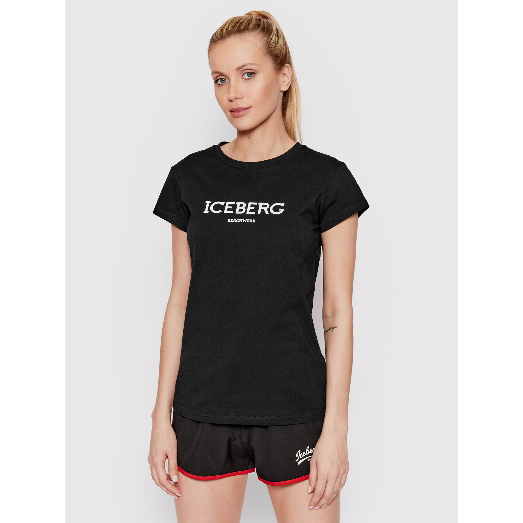 Iceberg Tricou ICE2WTS01 Negru Regular Fit - Pled.ro