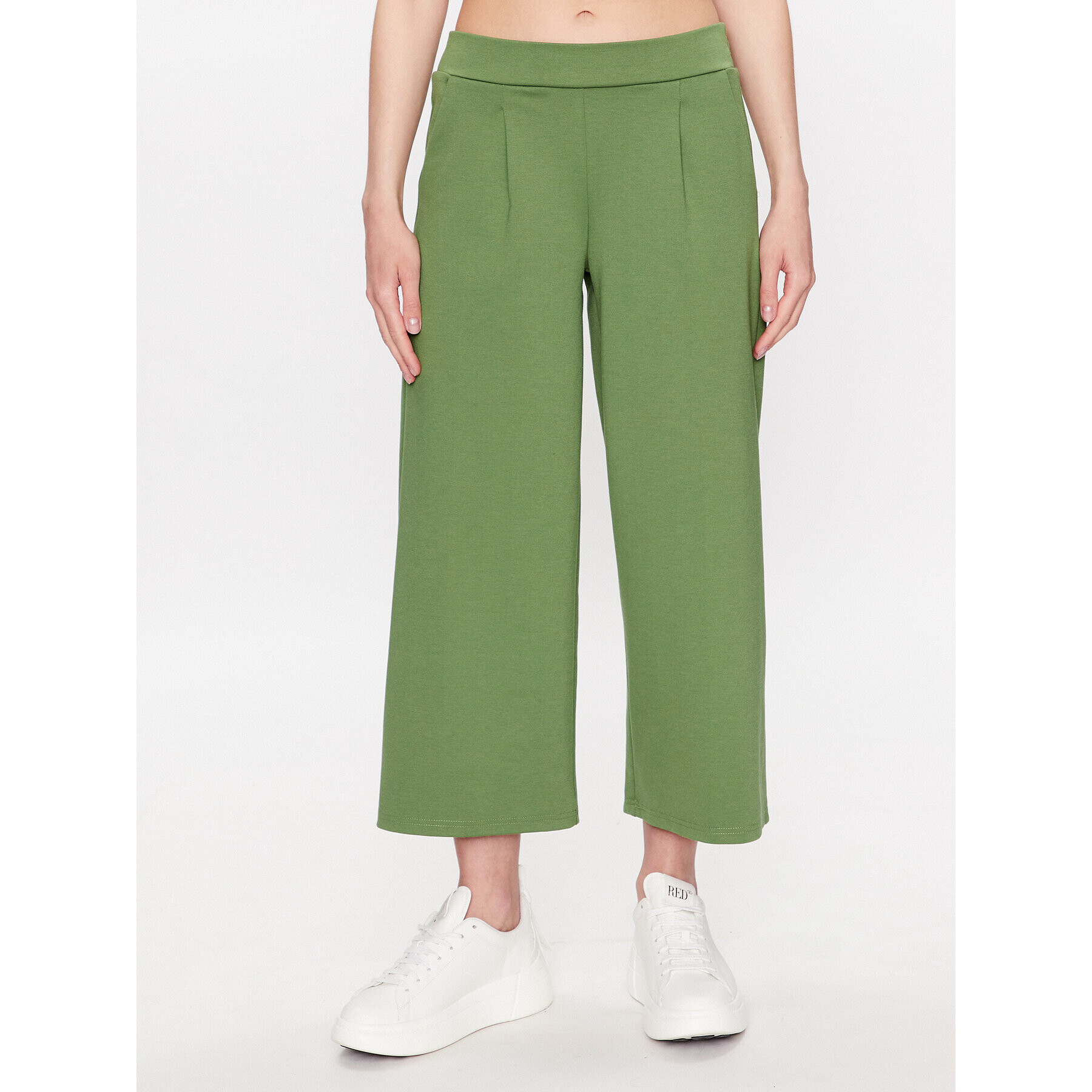 ICHI Pantaloni din material 20116301 Verde Relaxed Fit - Pled.ro