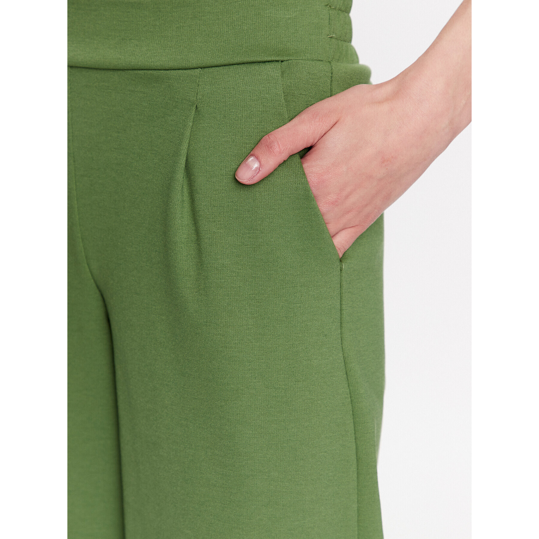 ICHI Pantaloni din material 20116301 Verde Relaxed Fit - Pled.ro