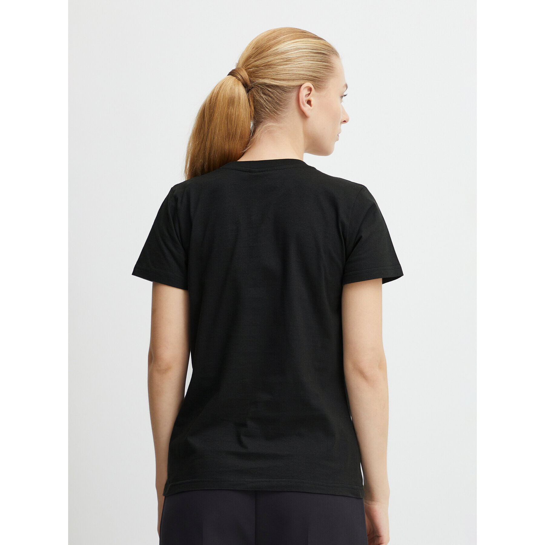 ICHI Tricou 20118084 Negru Regular Fit - Pled.ro