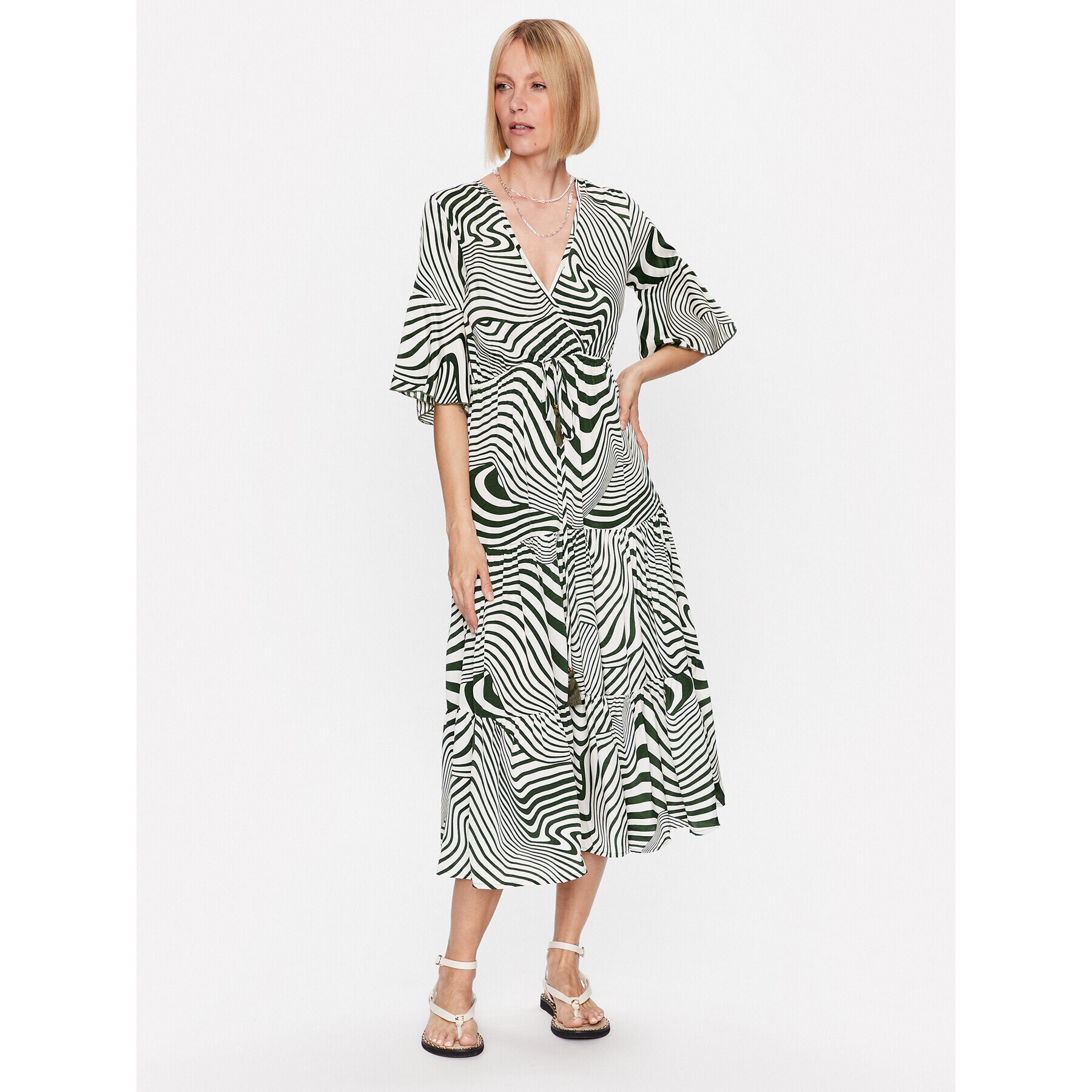 Iconique Rochie de vară IC23 134 Verde Regular Fit - Pled.ro