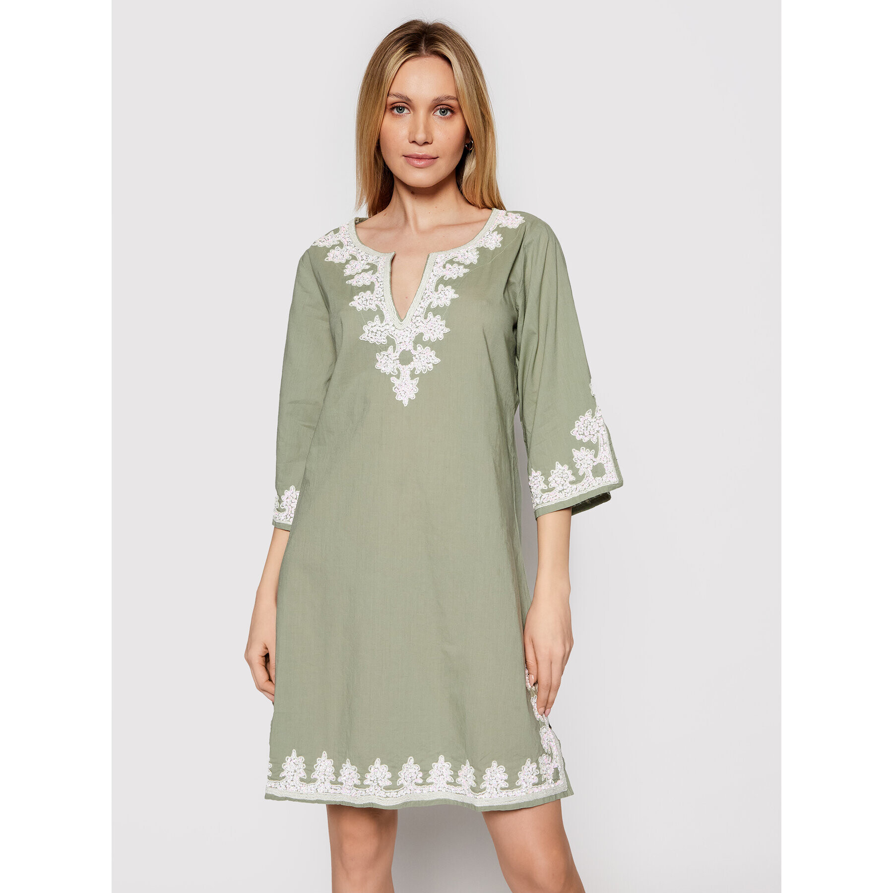 Iconique Rochie de zi Kaftan IC21 043 Verde Regular Fit - Pled.ro