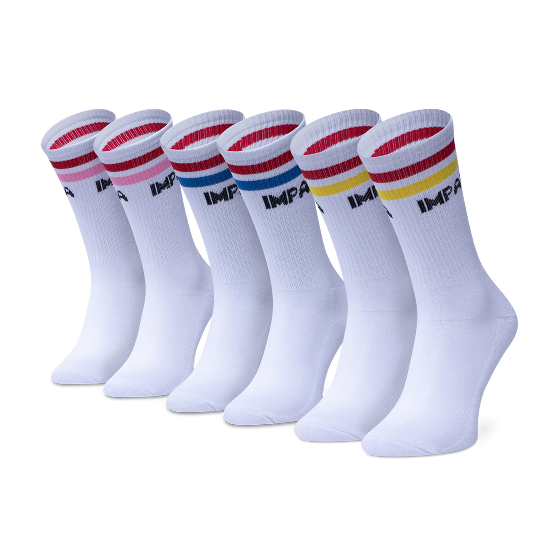 Impala Set de 3 perechi de șosete lungi de damă Stripe Sock 3 Pack IM787000 Alb - Pled.ro