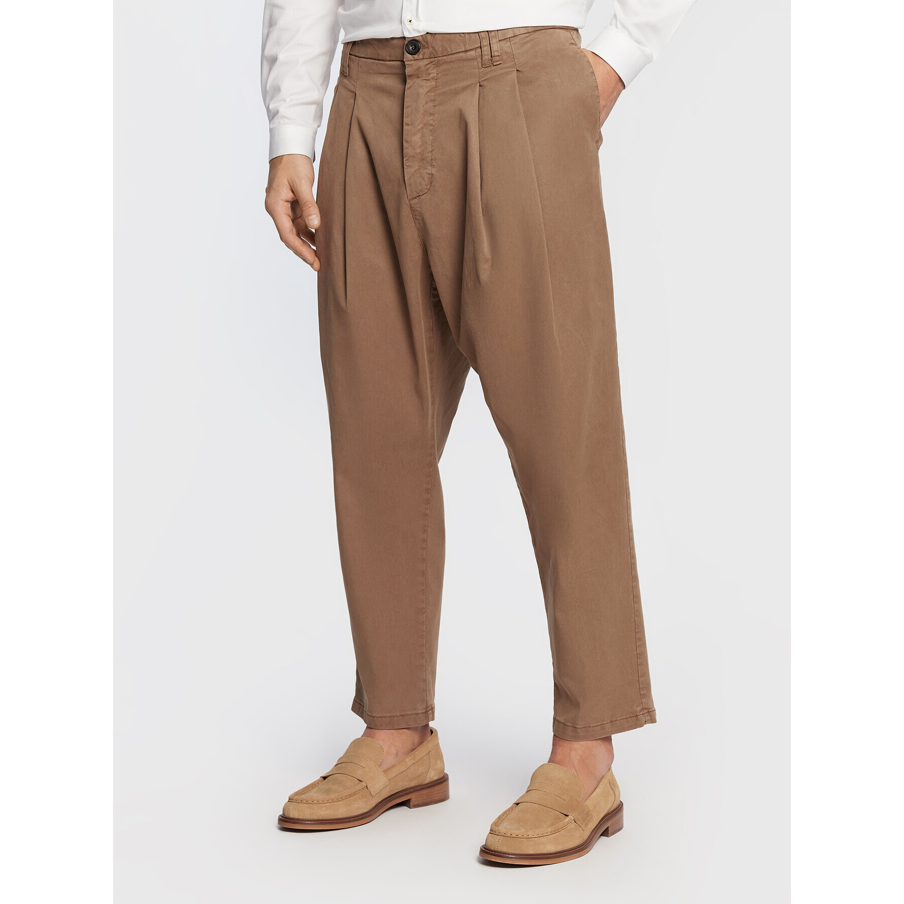 Imperial Pantaloni din material PD7XEQS5R7 Maro Relaxed Fit - Pled.ro