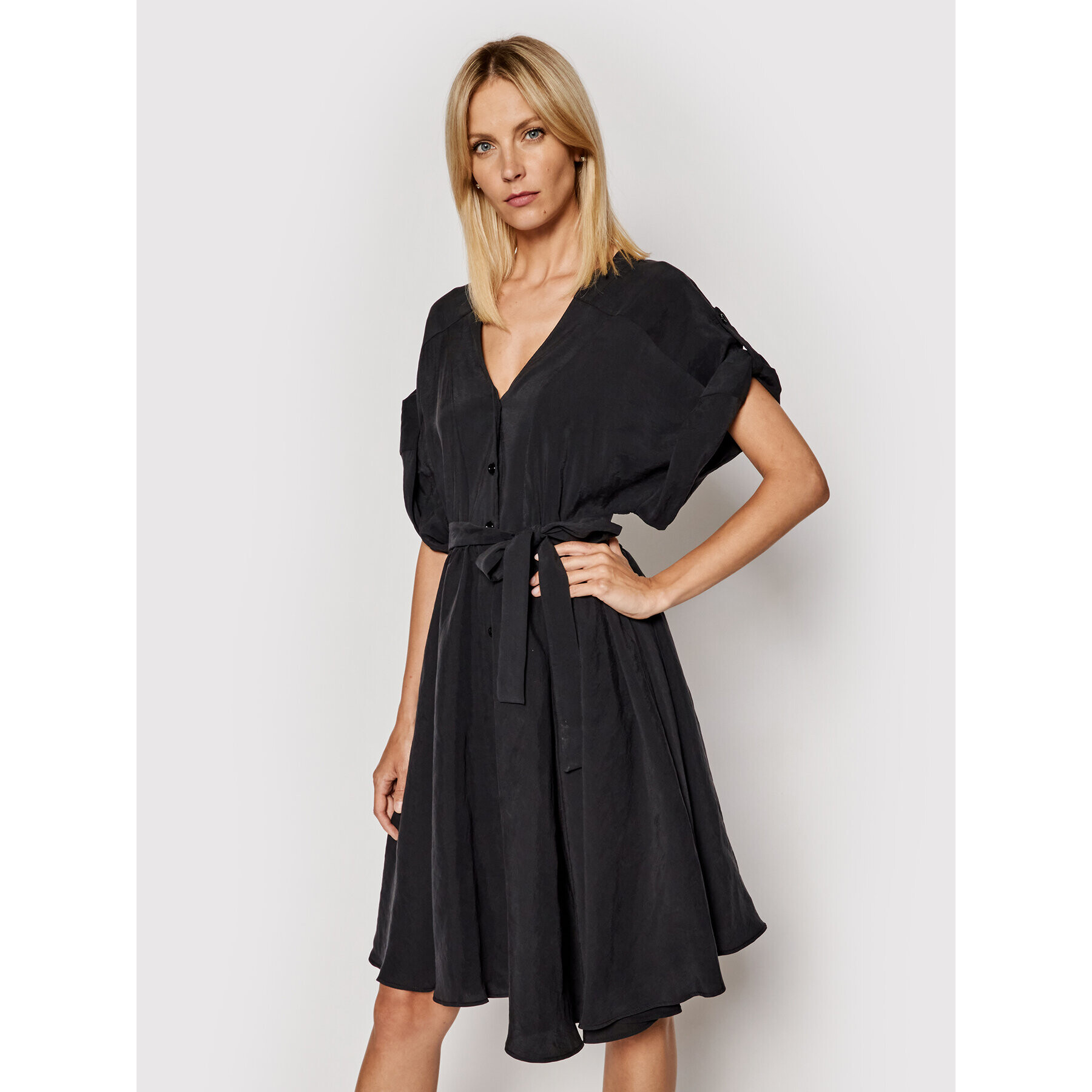 Imperial Rochie tip cămașă ABWVBHG Negru Regular Fit - Pled.ro