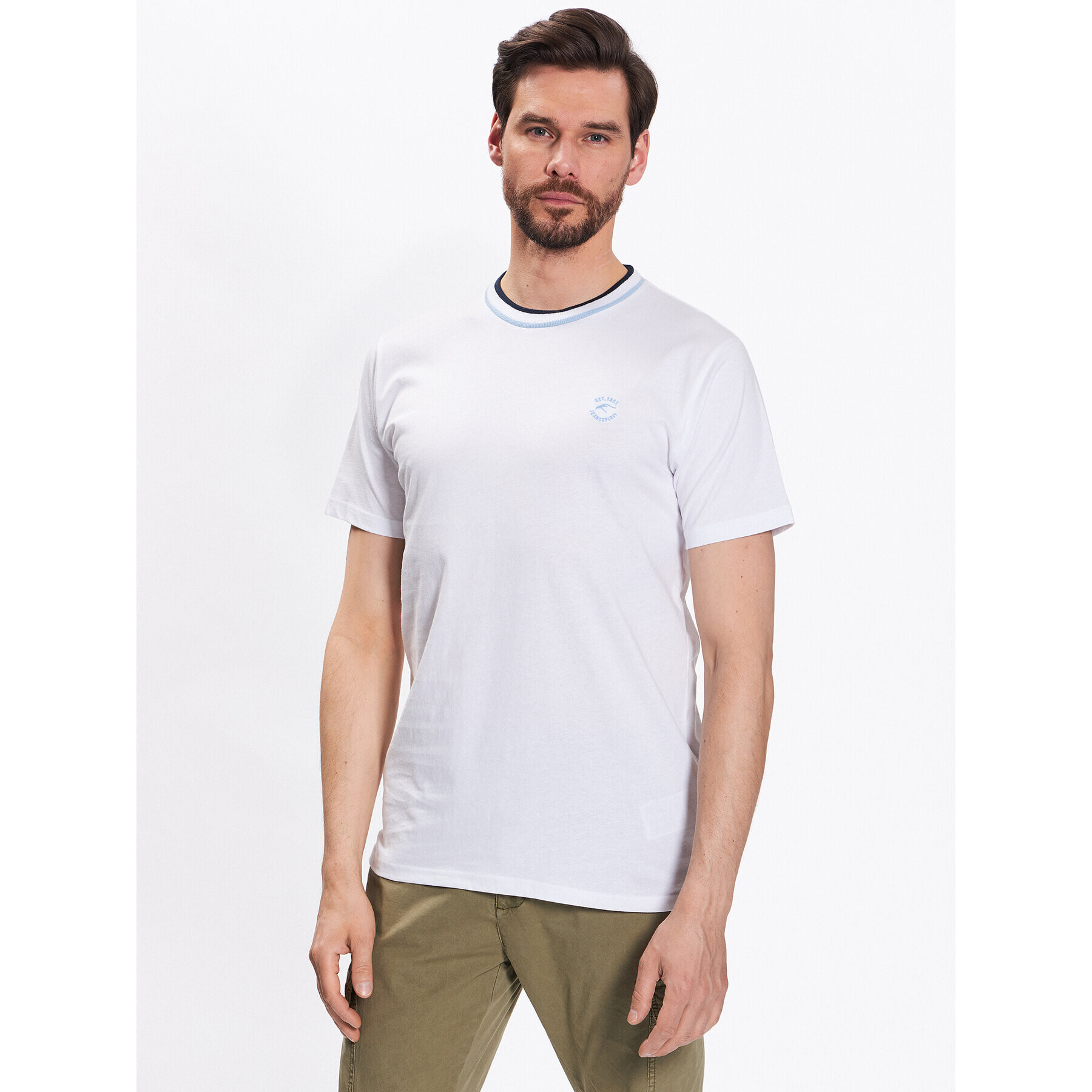 INDICODE Tricou Atlas 40-927 Alb Regular Fit - Pled.ro