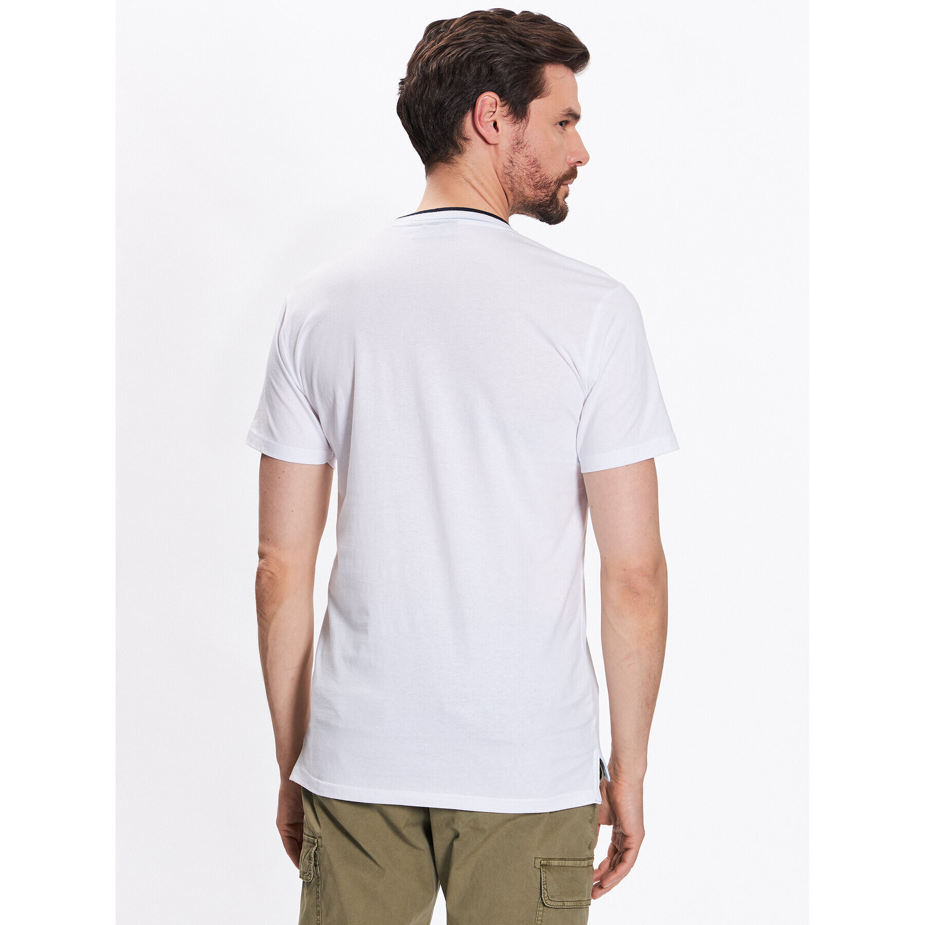 INDICODE Tricou Atlas 40-927 Alb Regular Fit - Pled.ro