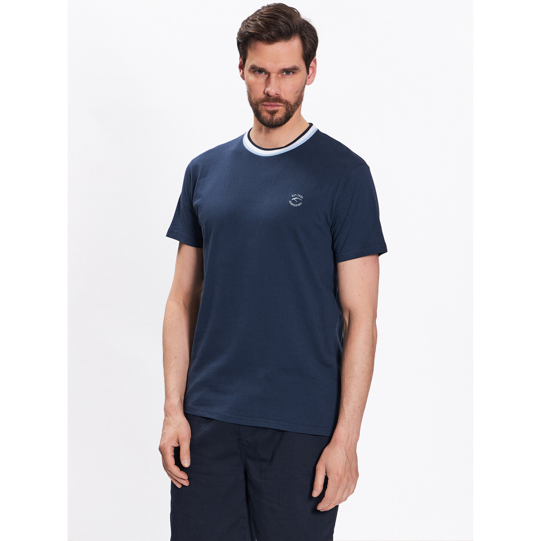 INDICODE Tricou Atlas 40-927 Bleumarin Regular Fit - Pled.ro