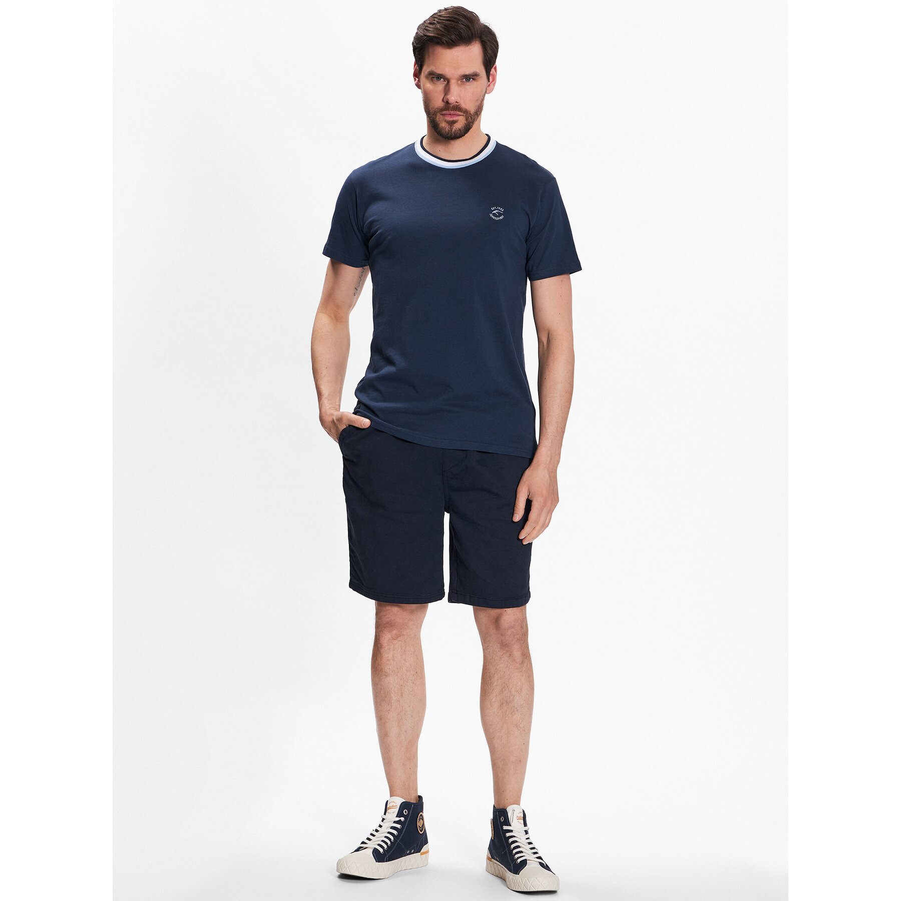 INDICODE Tricou Atlas 40-927 Bleumarin Regular Fit - Pled.ro